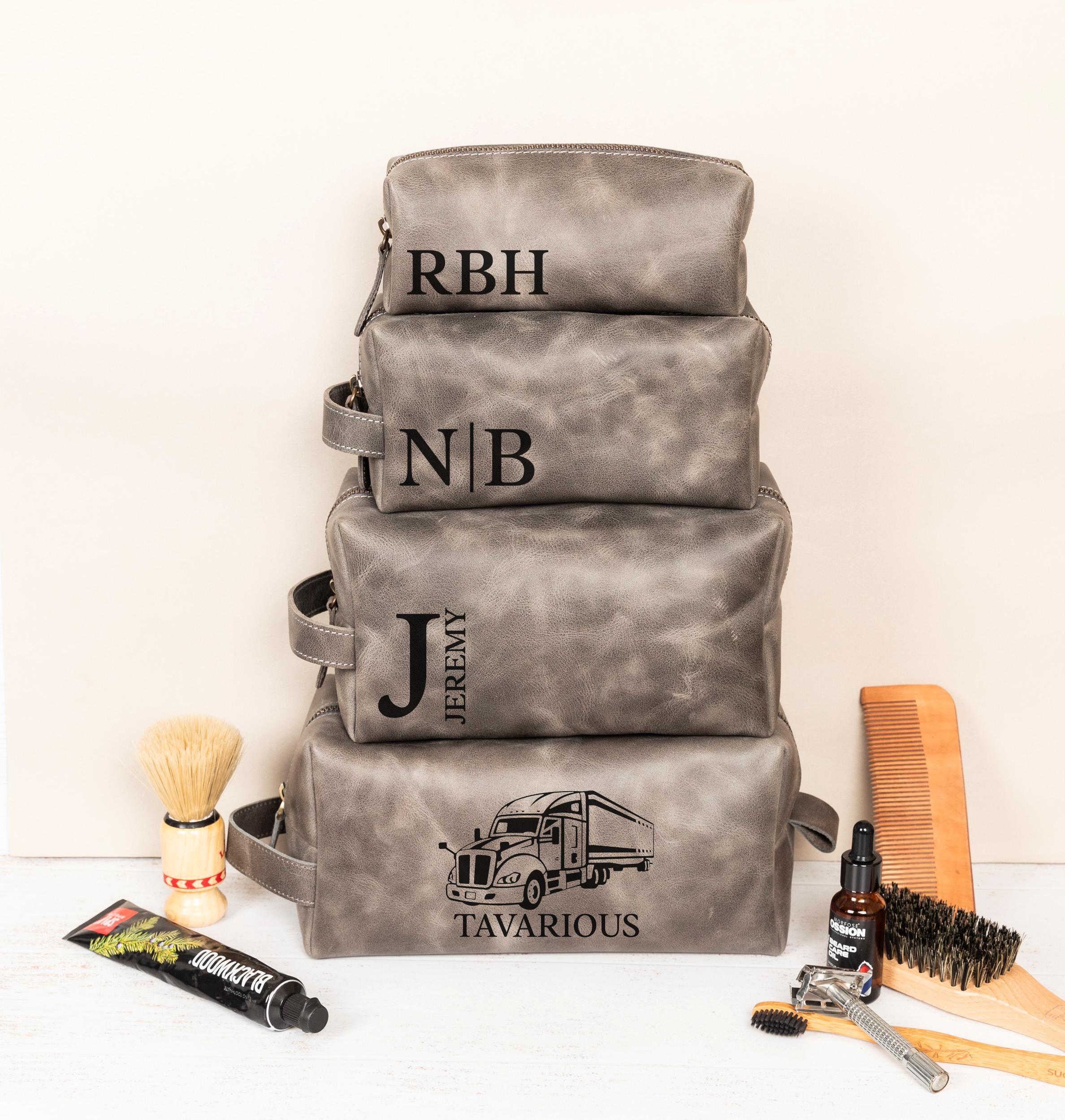 Personalized S Wars Inspired Leather DoppKit Bag, Engraved Mens Toiletry Bag, Star W Lover Wedding Gift, Fathers Day Gift for Husband Him