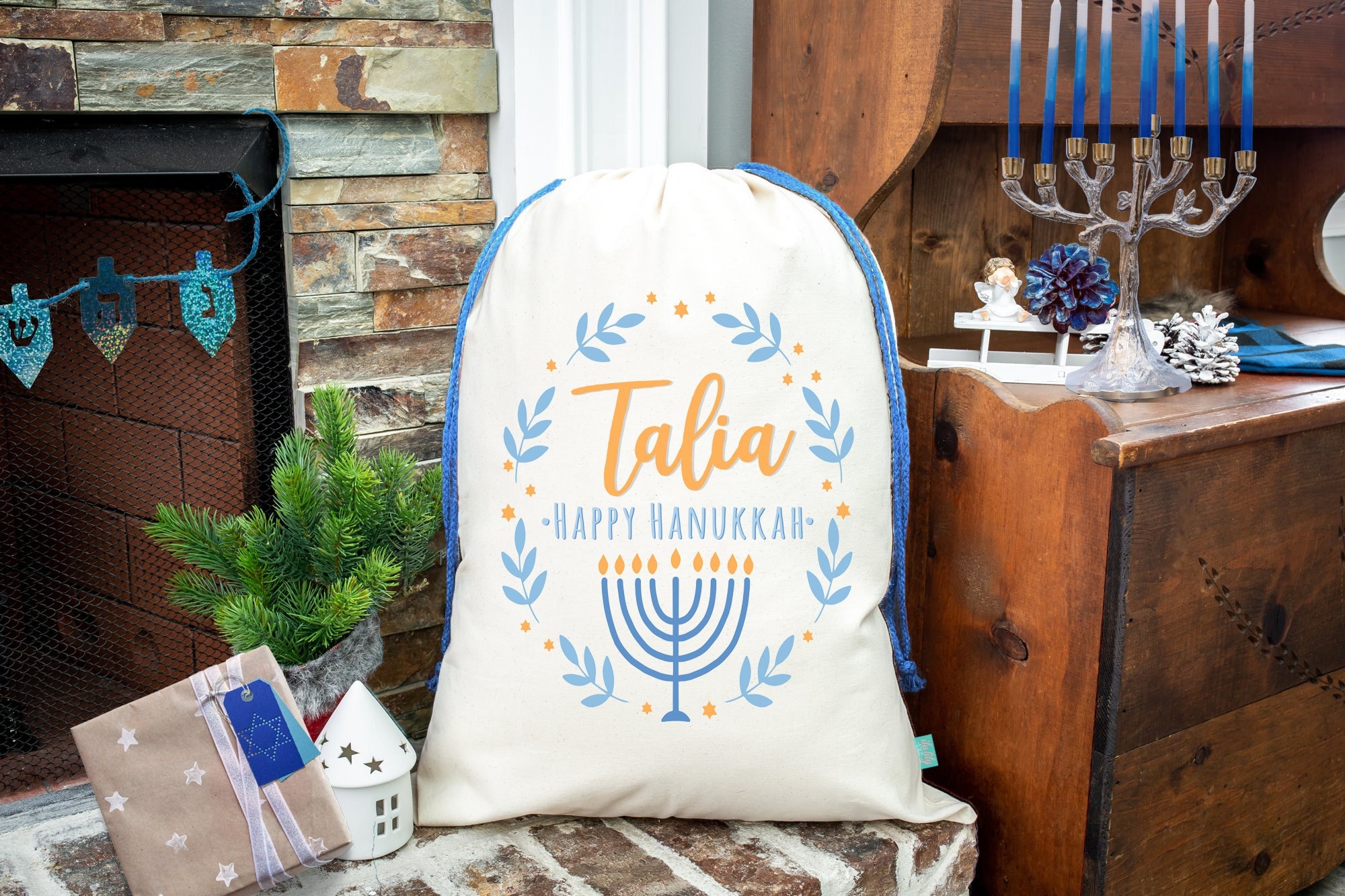Personalized Hanukkah Gift Sack: Festive Holiday Bag