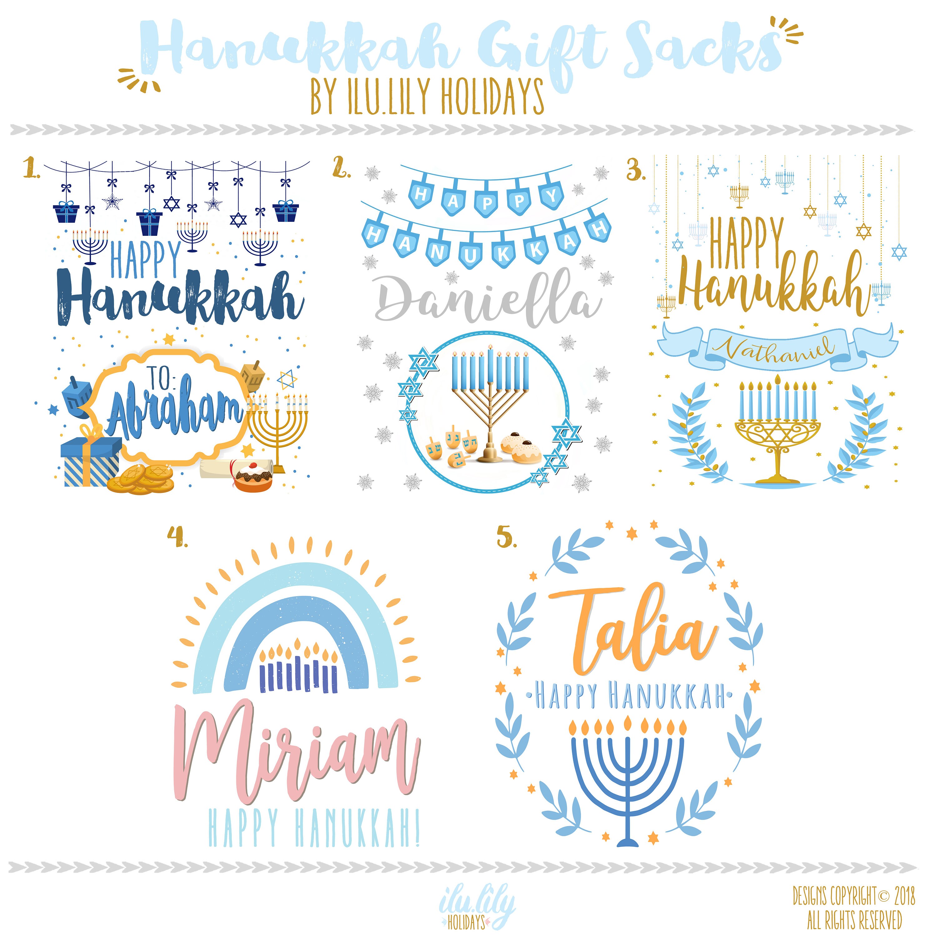 Personalized Hanukkah Gift Sack: Festive Holiday Bag