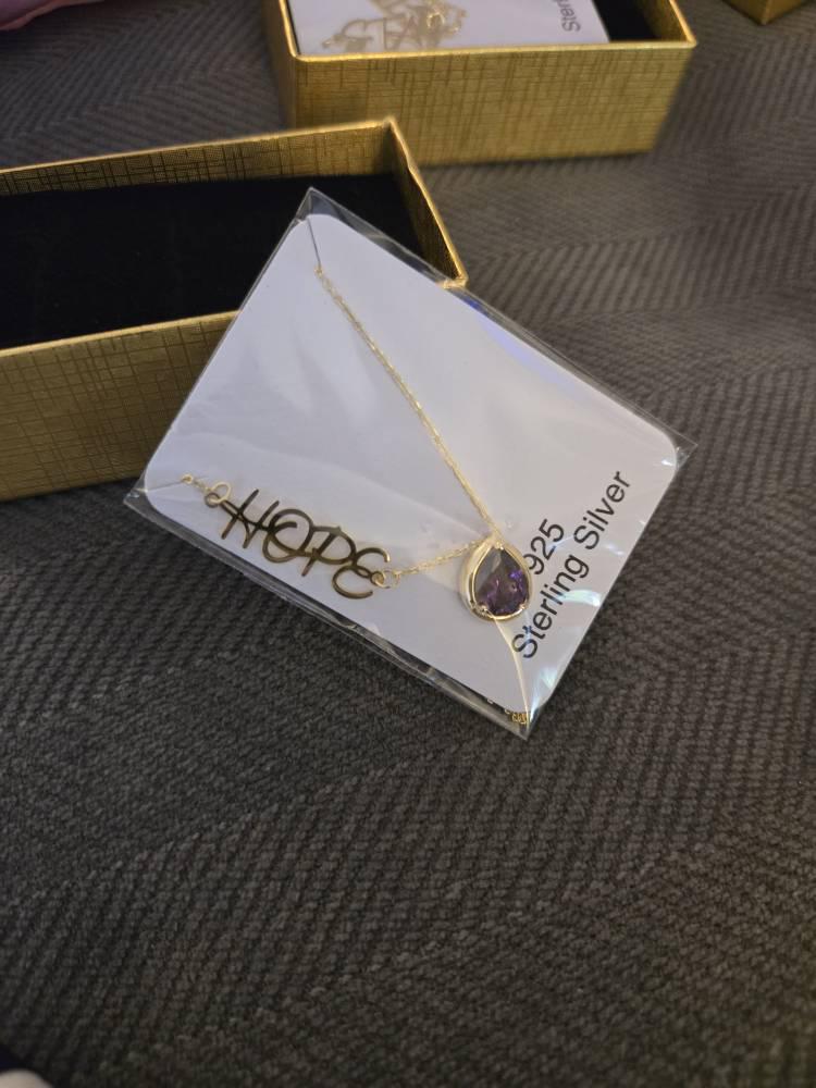 Handmade Alexandrite Birthstone Necklace, Personalized June Birthstone Name Necklace, Anniversary Gifts for Wife, Christmas Gift for Her