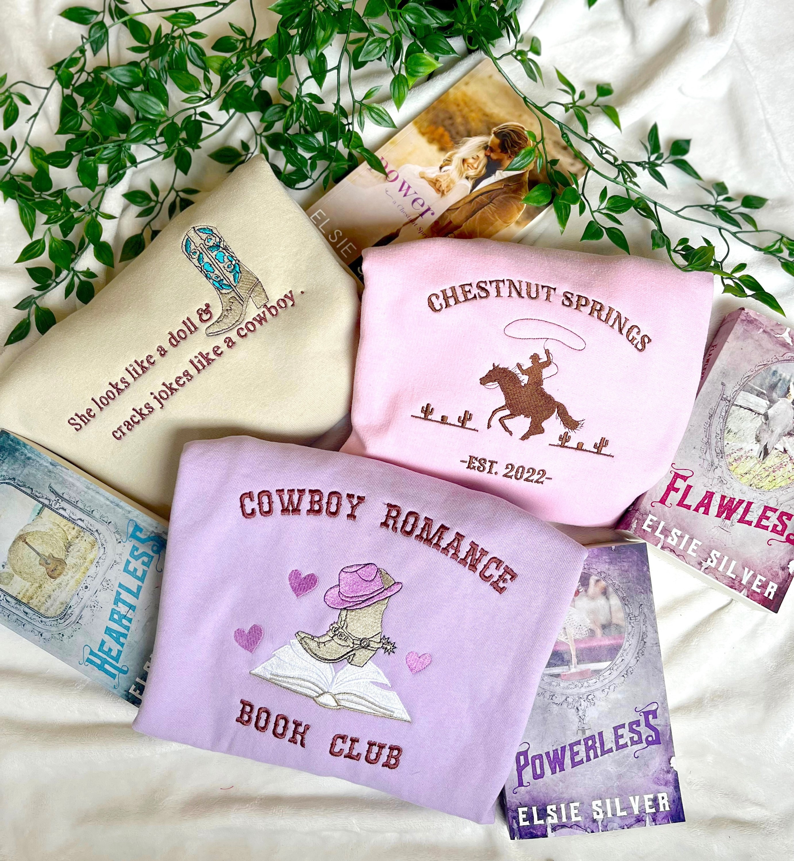 Chestnut Springs Series Sweatshirt / Licensed Elsie Silver Merch / Book Merch / Book Embroidered Sweatshirt / Cowboy Romance Merch