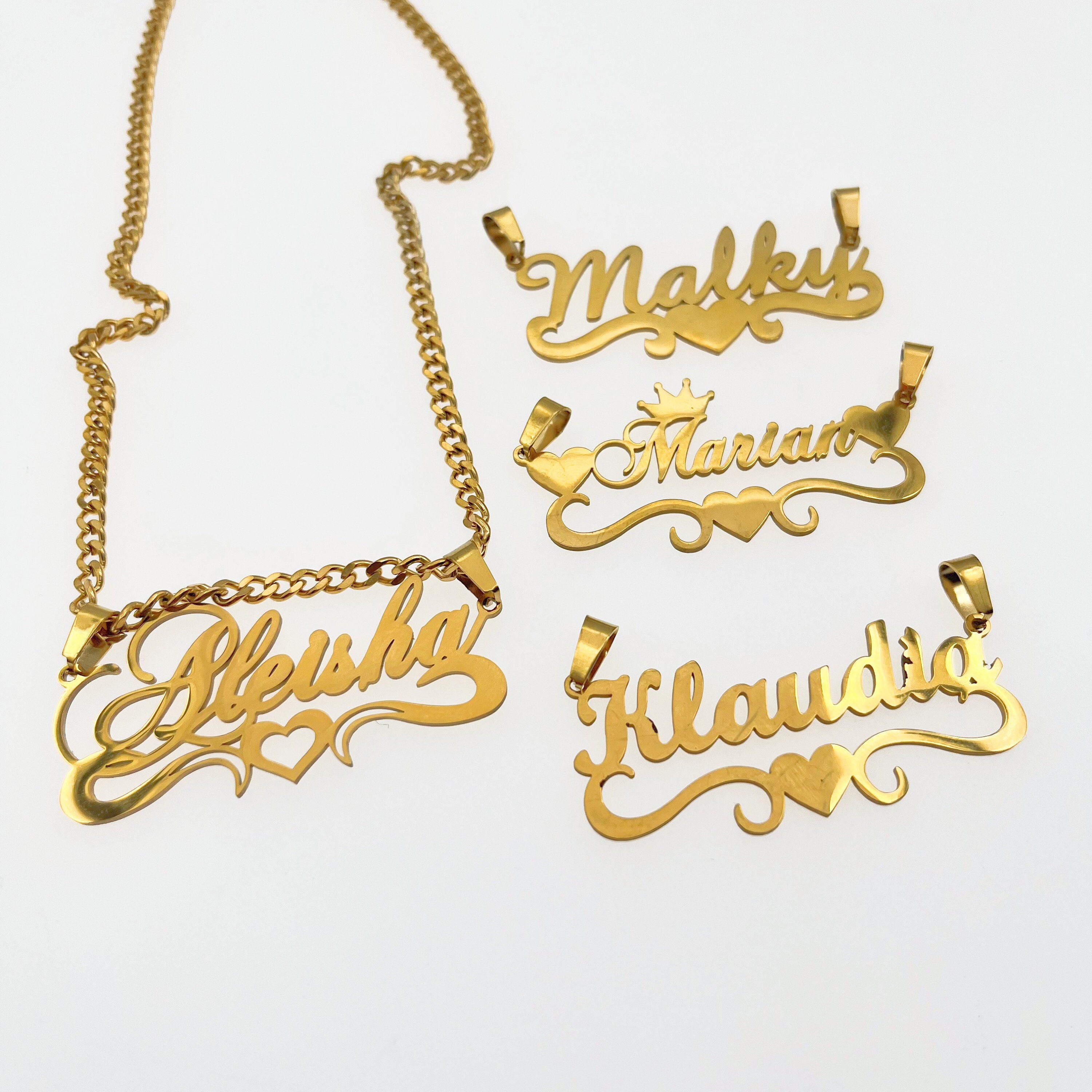 14K Gold Filled Name Name Necklace, Custom Name Necklace, Cuban Name Necklace, Nameplate Necklace, Personalized Necklace Women