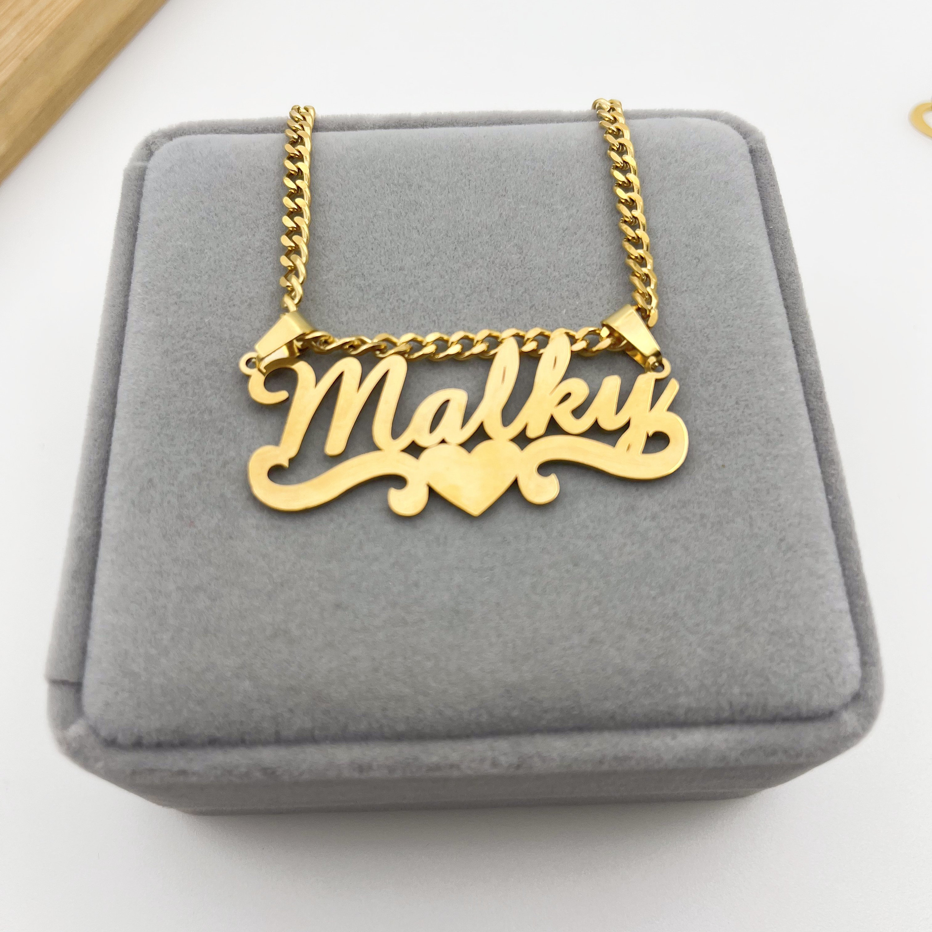 14K Gold Filled Name Name Necklace, Custom Name Necklace, Cuban Name Necklace, Nameplate Necklace, Personalized Necklace Women