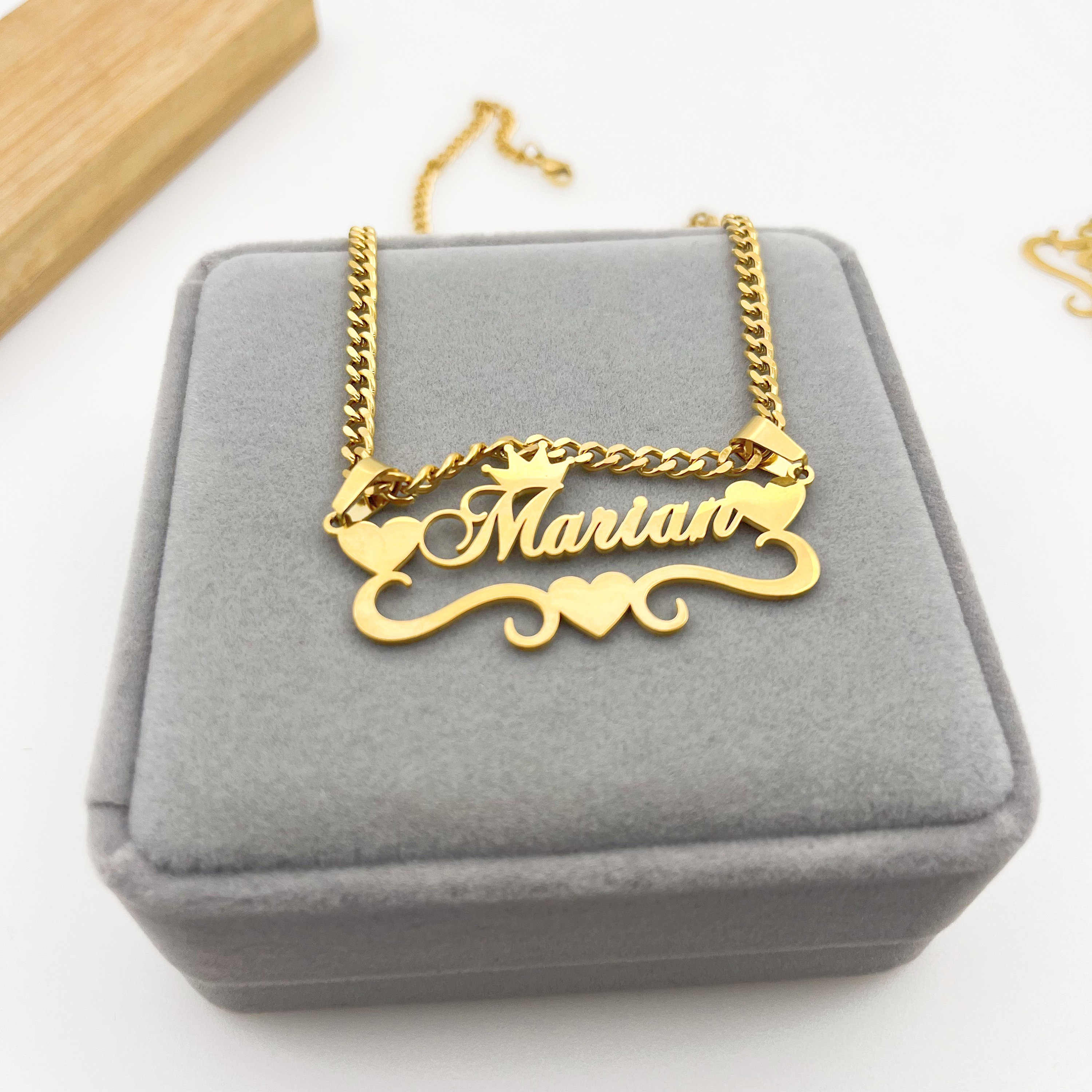14K Gold Filled Name Name Necklace, Custom Name Necklace, Cuban Name Necklace, Nameplate Necklace, Personalized Necklace Women