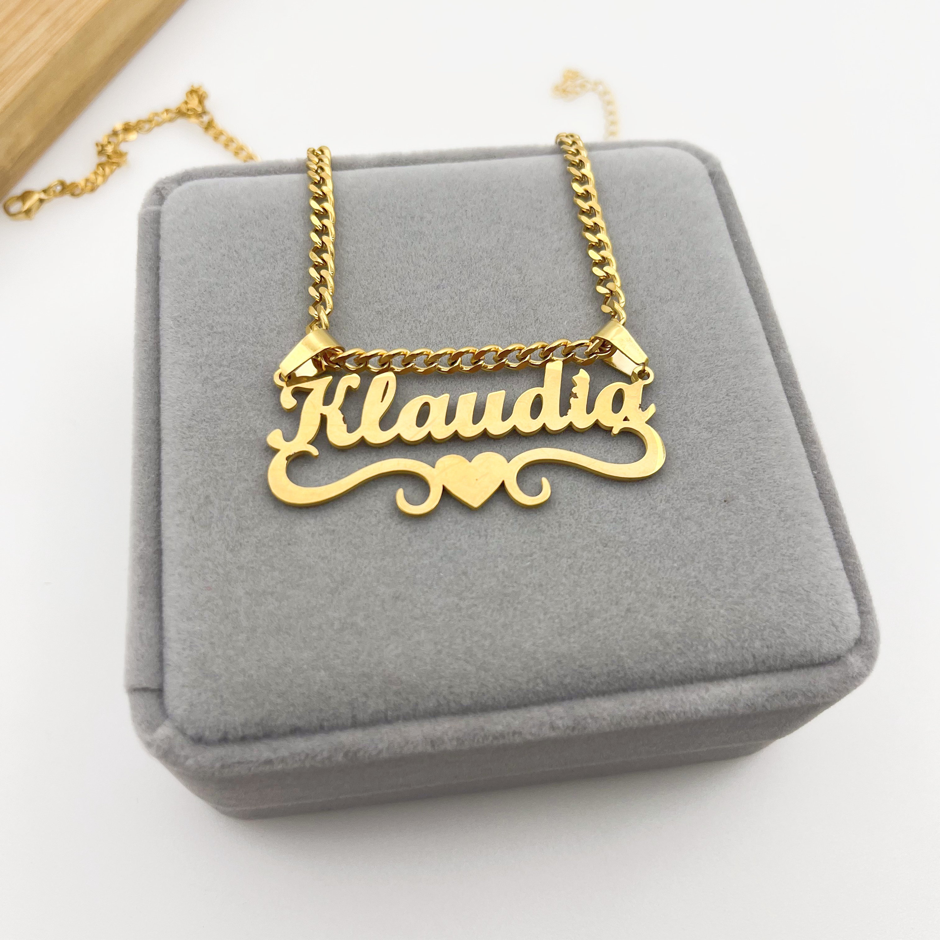 14K Gold Filled Name Name Necklace, Custom Name Necklace, Cuban Name Necklace, Nameplate Necklace, Personalized Necklace Women