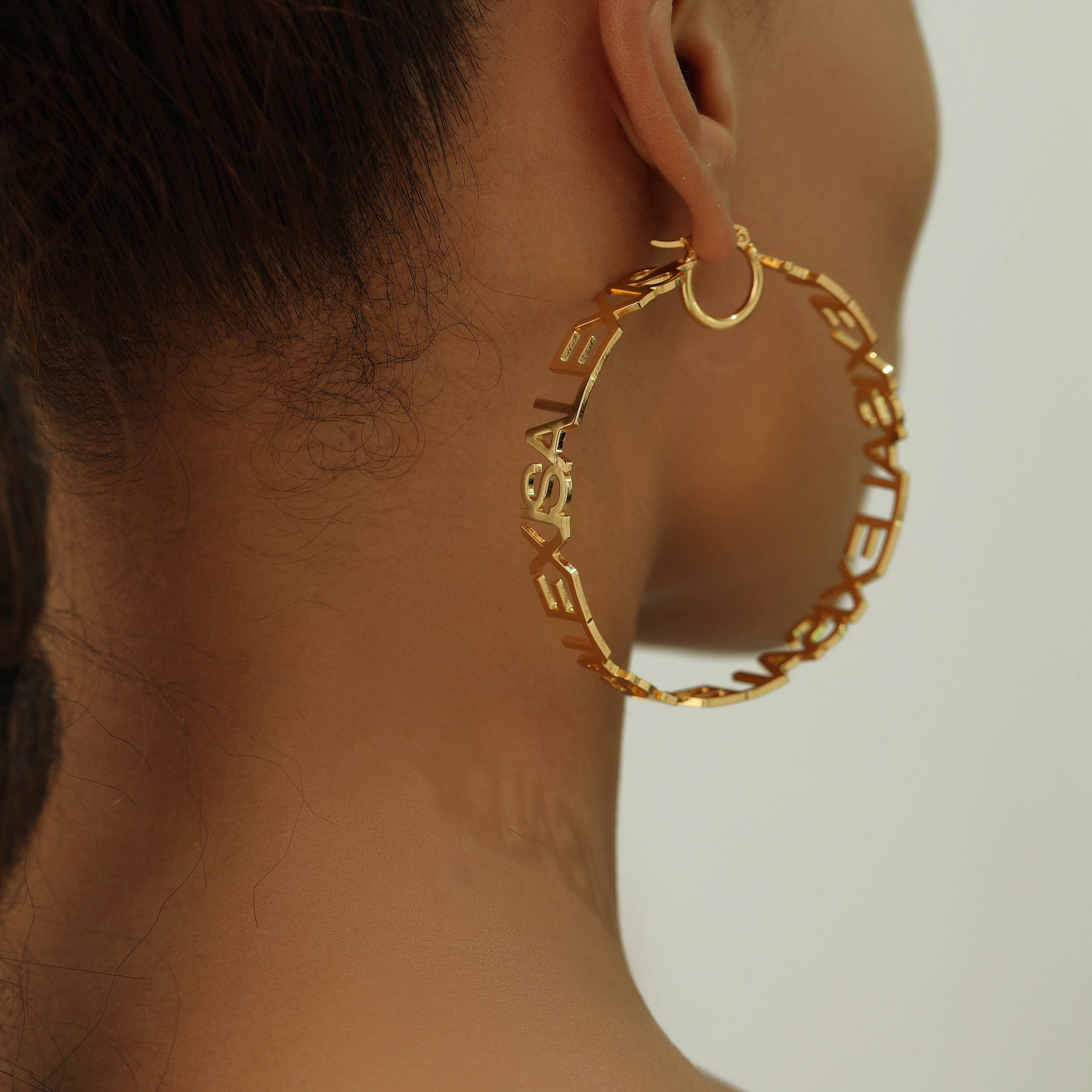 Custom Name Hoop Earrings: 18K Gold Personalized Letter Earrings, Women Minimalist Jewelry