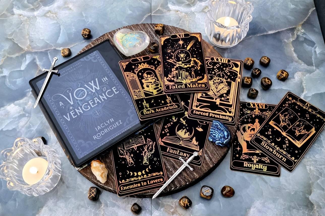 Book tropes tarot cards, TBR cards,bookish merch, book trope, book inspired tarot cards, Booklovers gift,Book Club Essentials, bookclub gift