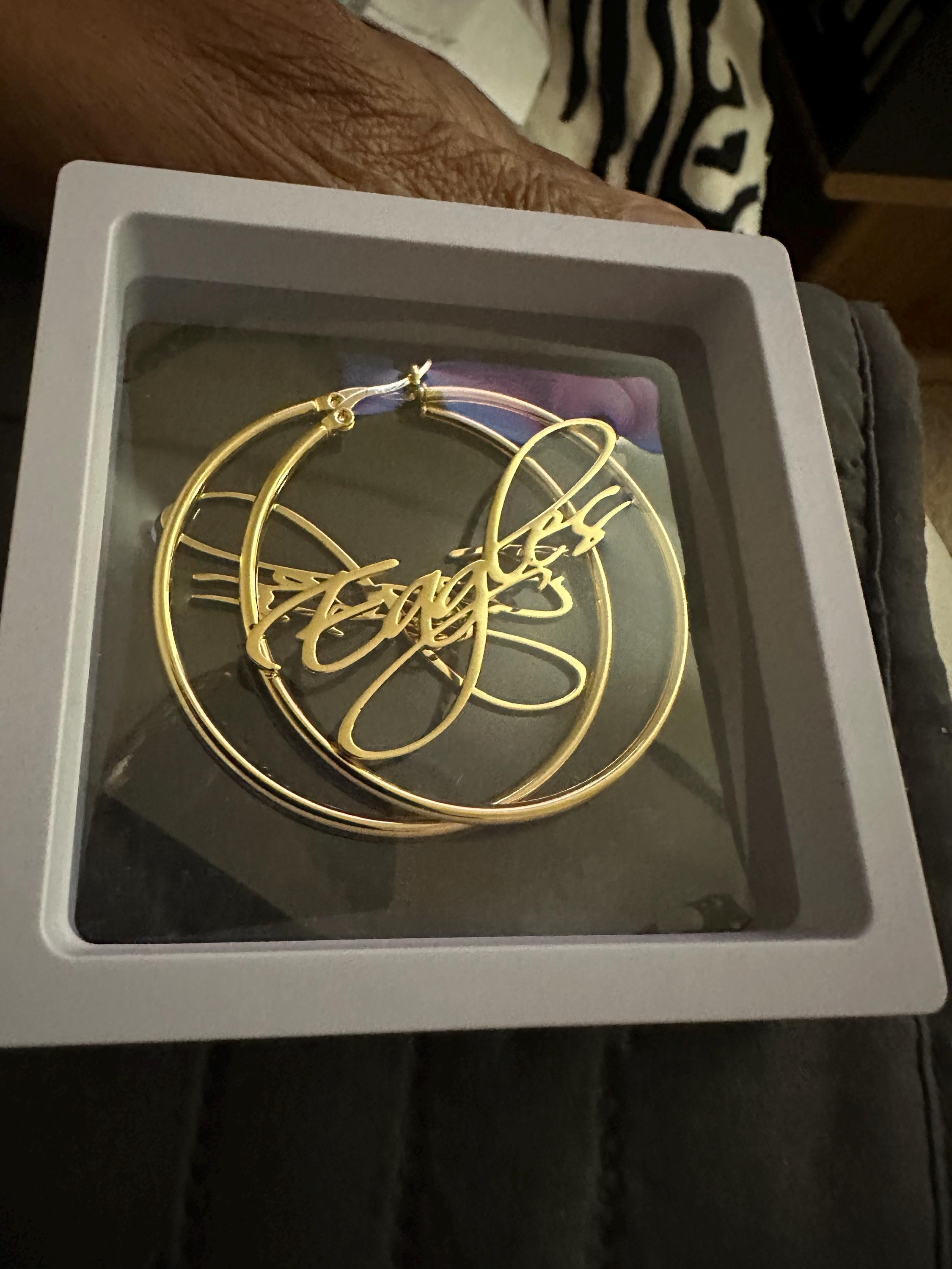Custom Name Hoop Earrings: Personalized Minimalist Hoops Gold, Handwritten Name, Women Jewelry Gift