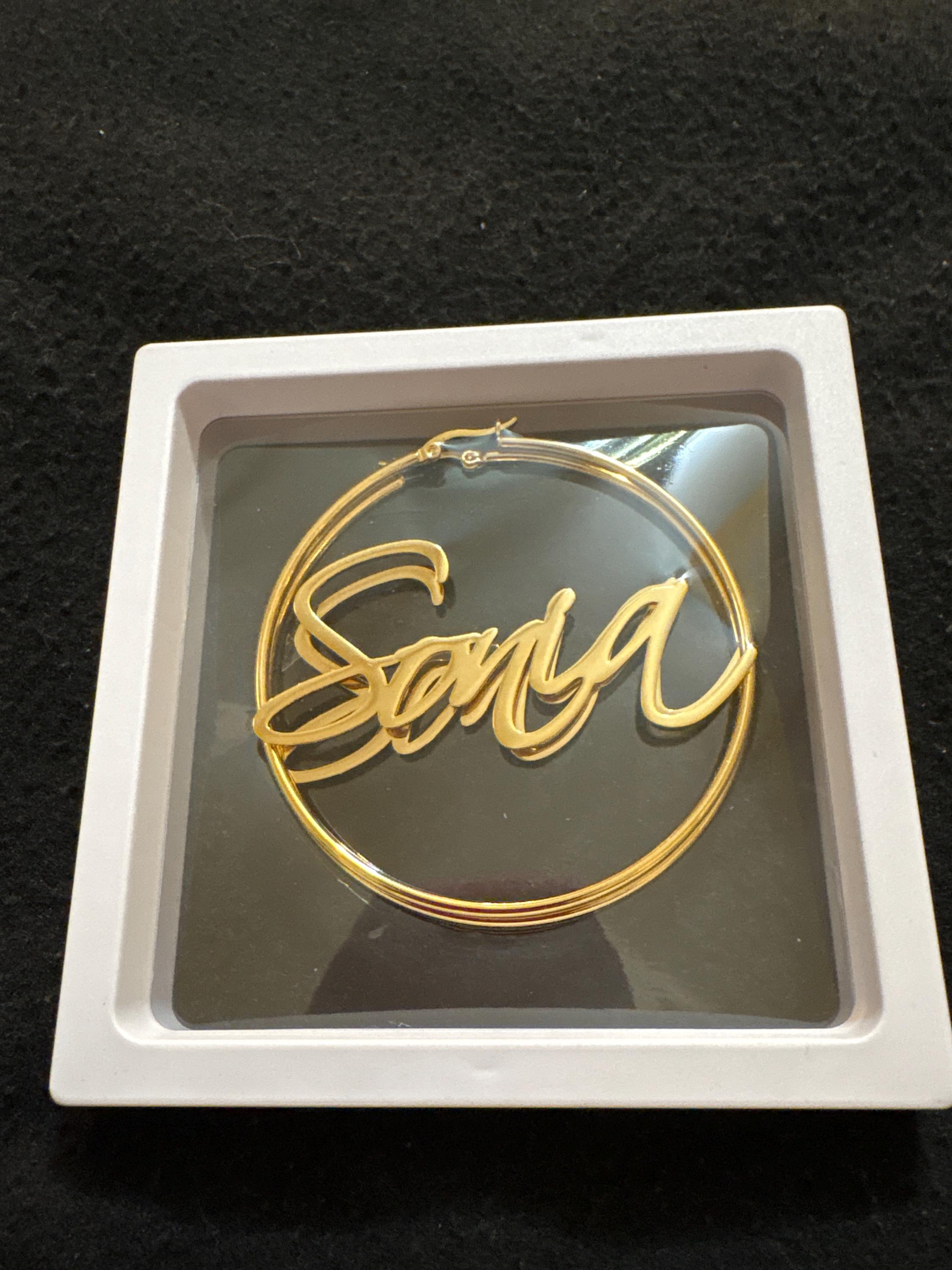 Custom Name Hoop Earrings: Personalized Minimalist Hoops Gold, Handwritten Name, Women Jewelry Gift