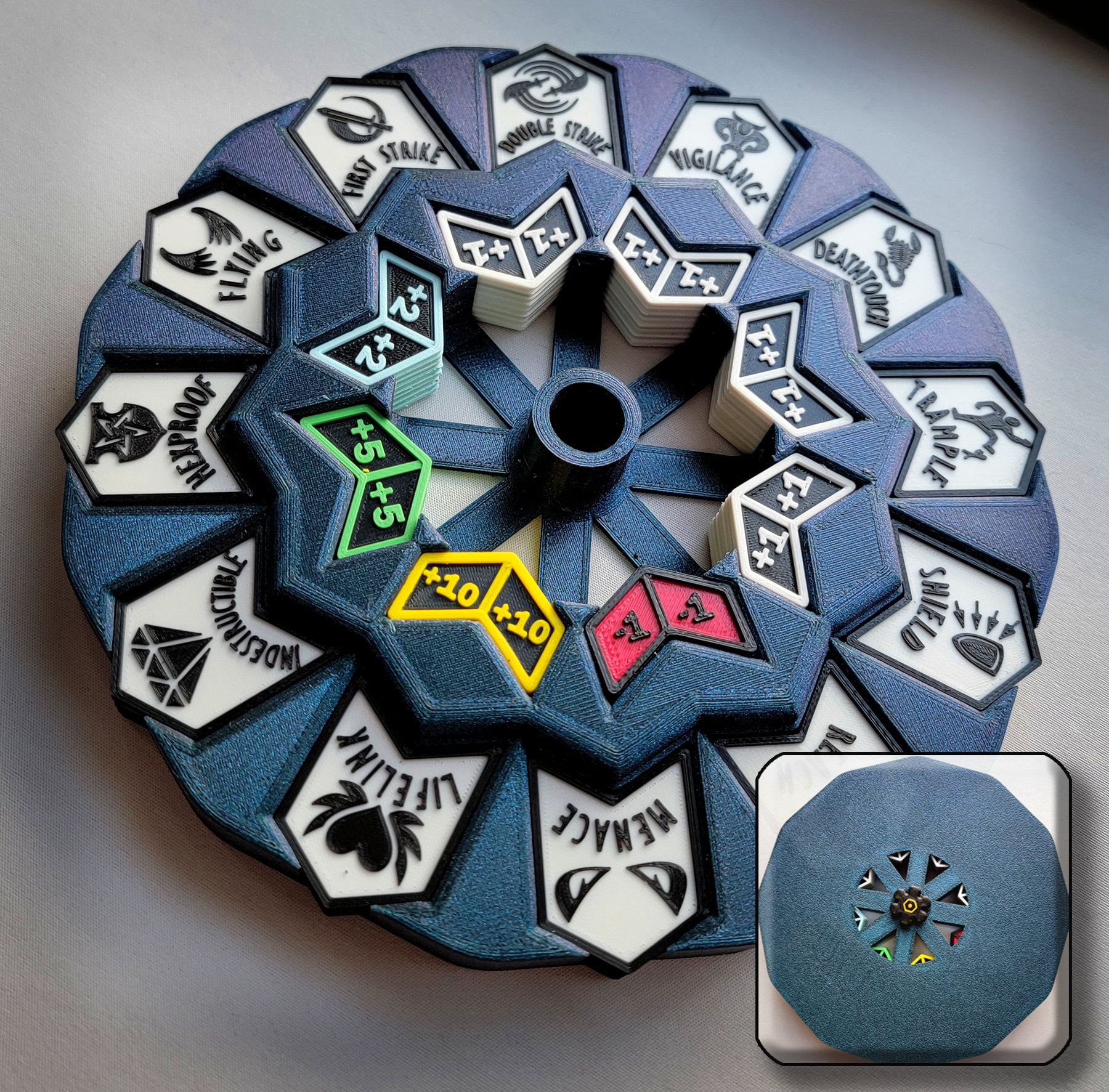 136-piece Keyword & Numeric (+X/+X) Counter Set for Magic the Gathering (MTG) with Custom Holder