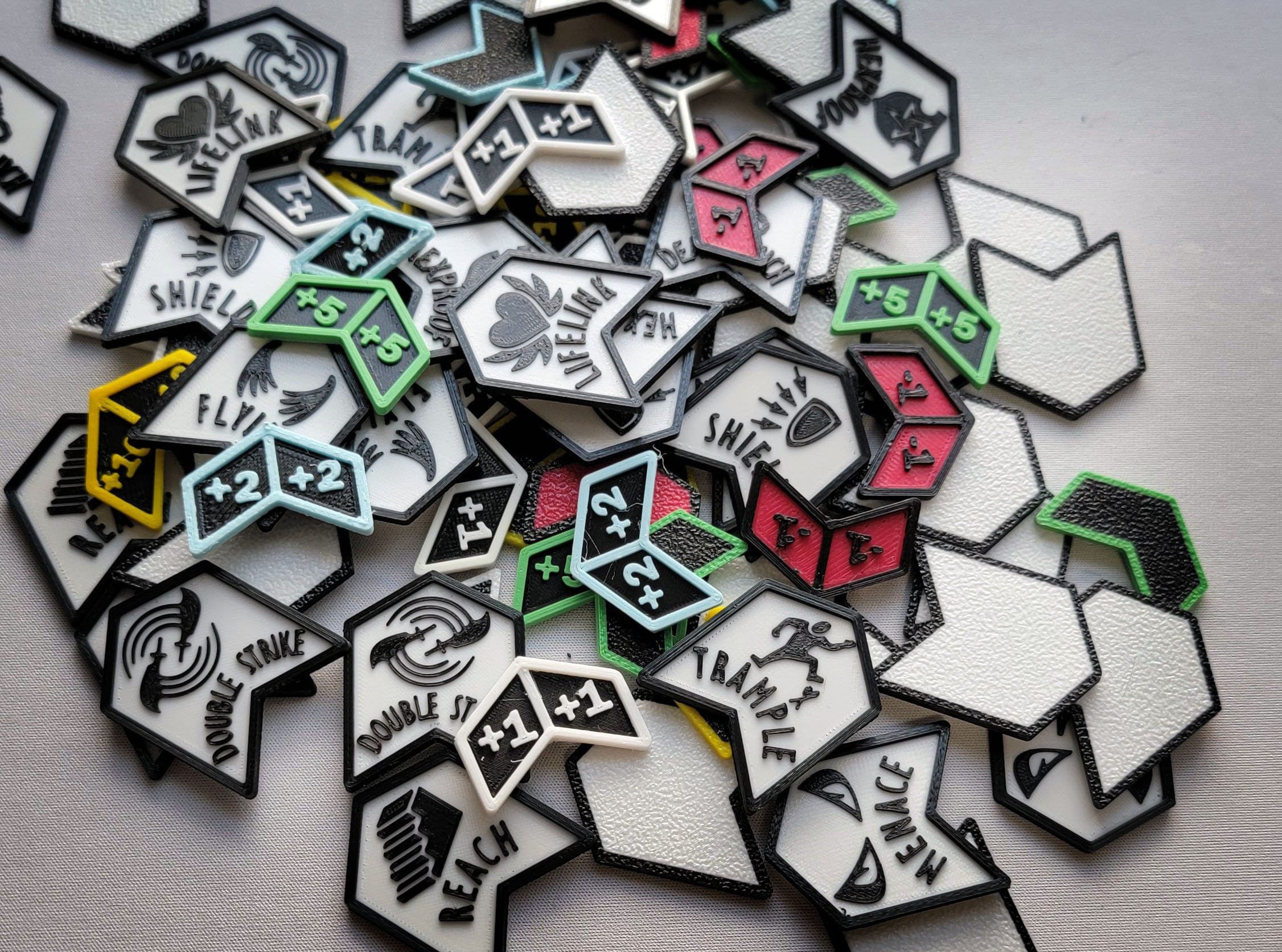 136-piece Keyword & Numeric (+X/+X) Counter Set for Magic the Gathering (MTG) with Custom Holder