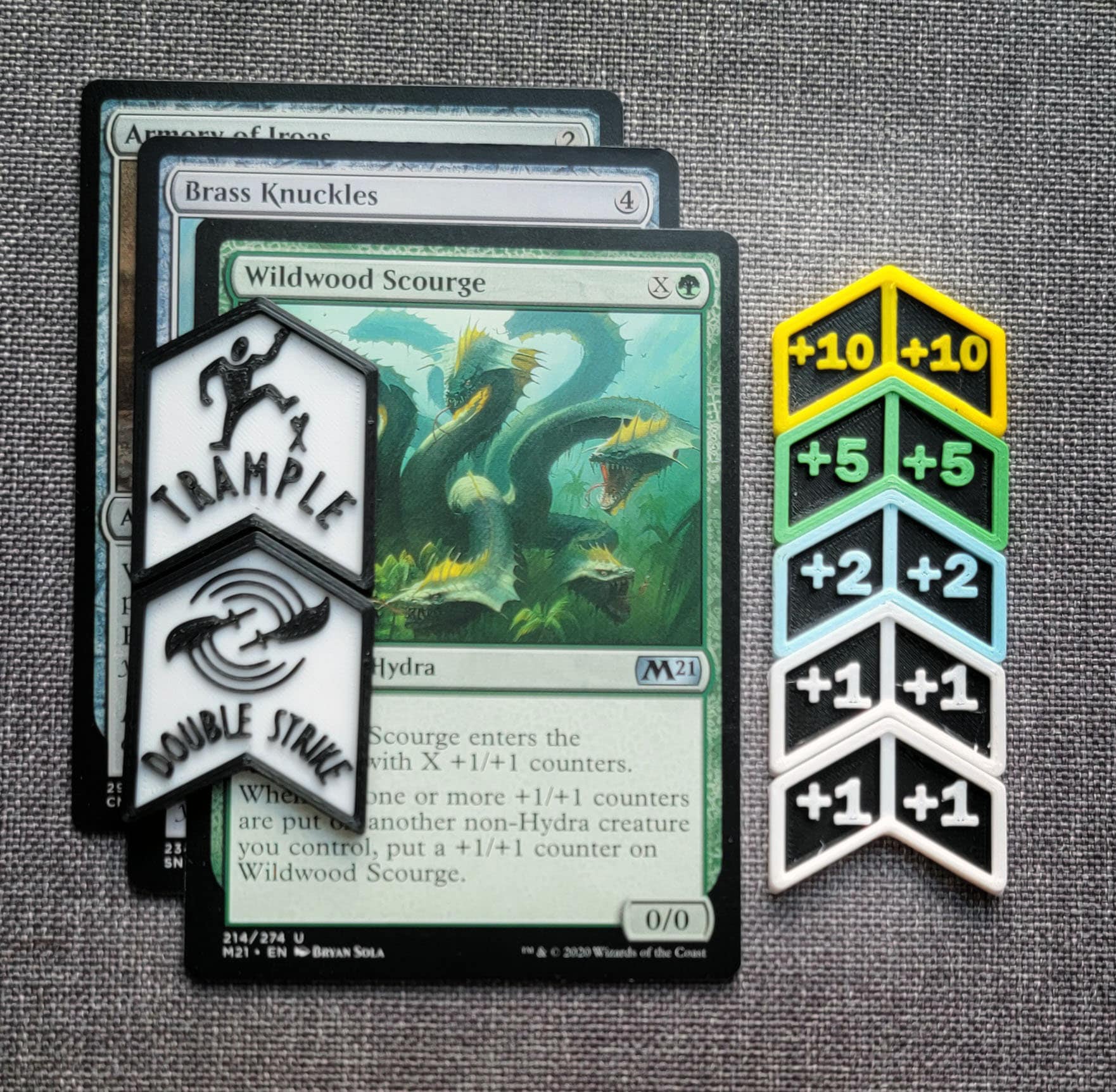 136-piece Keyword & Numeric (+X/+X) Counter Set for Magic the Gathering (MTG) with Custom Holder