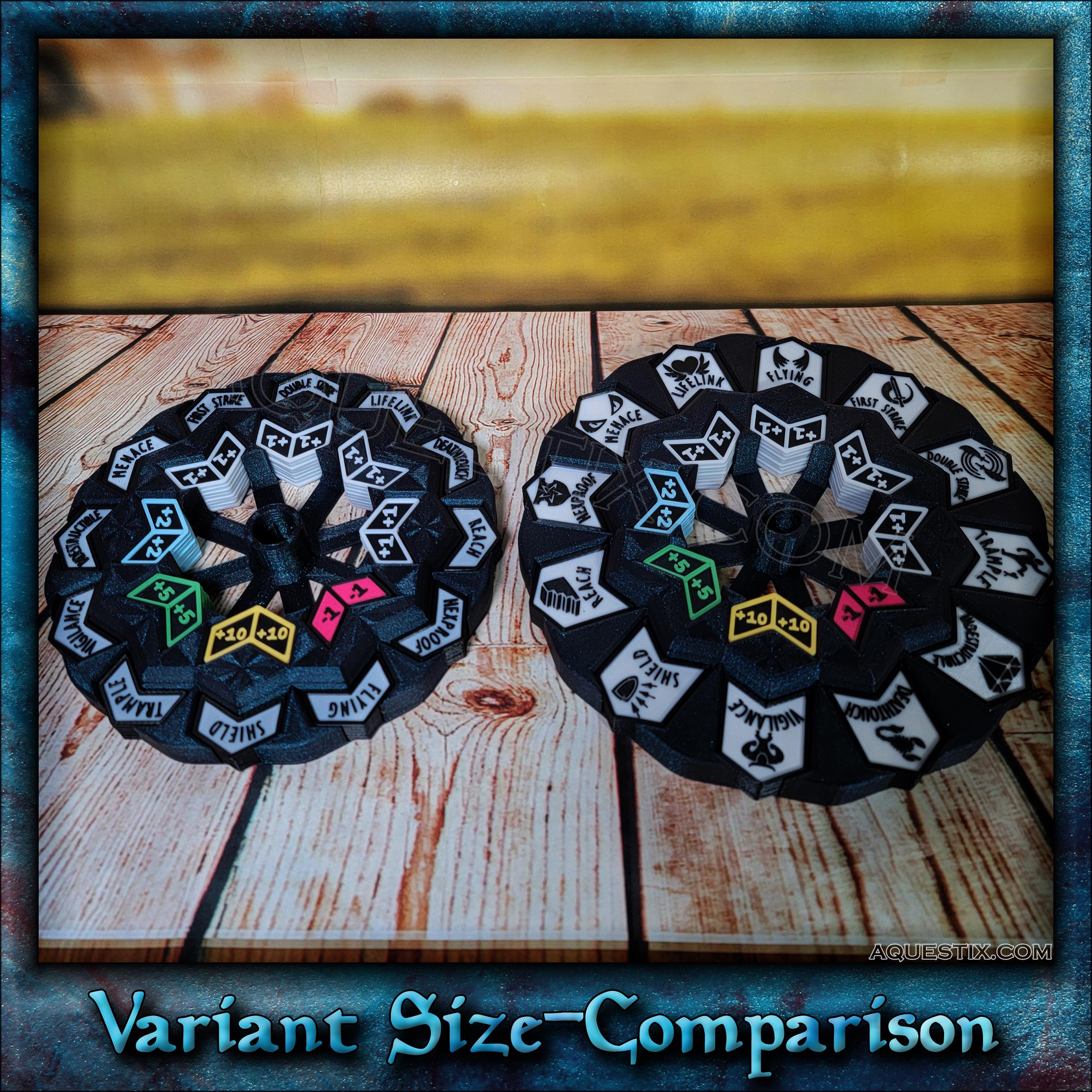 136-piece Keyword & Numeric (+X/+X) Counter Set for Magic the Gathering (MTG) with Custom Holder