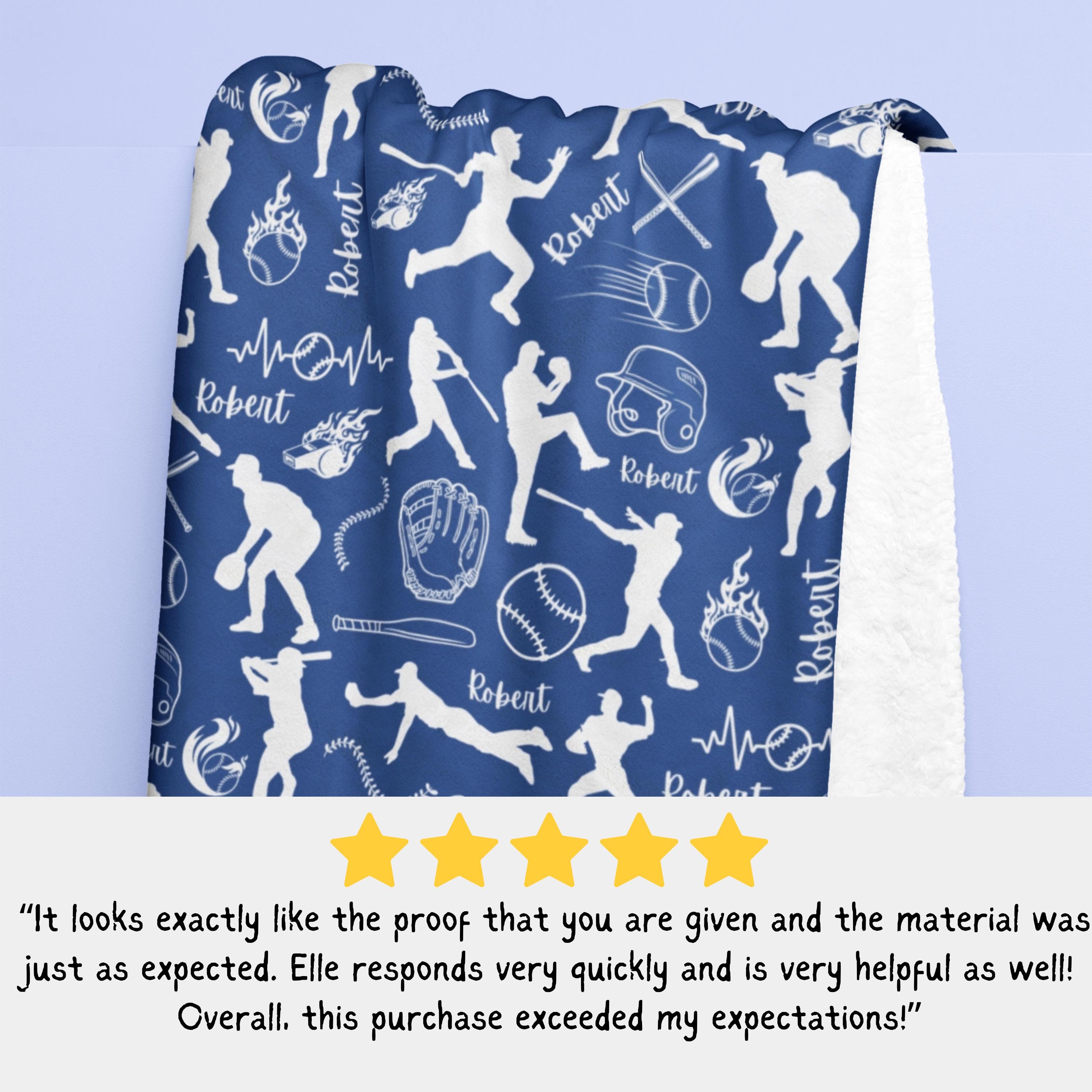 Personalized Baseball Blanket: Custom Minky Sherpa Throw