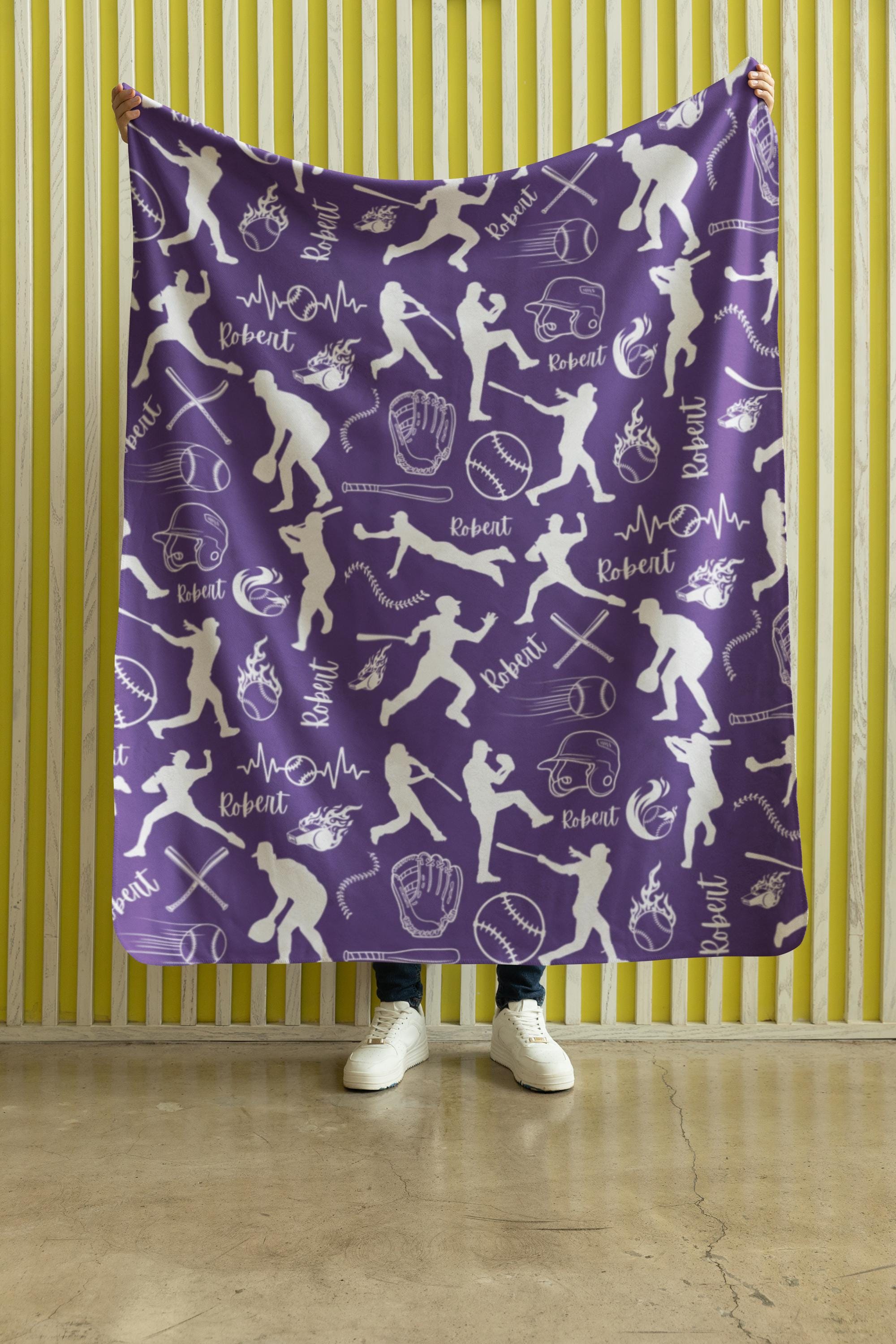 Personalized Baseball Blanket: Custom Minky Sherpa Throw