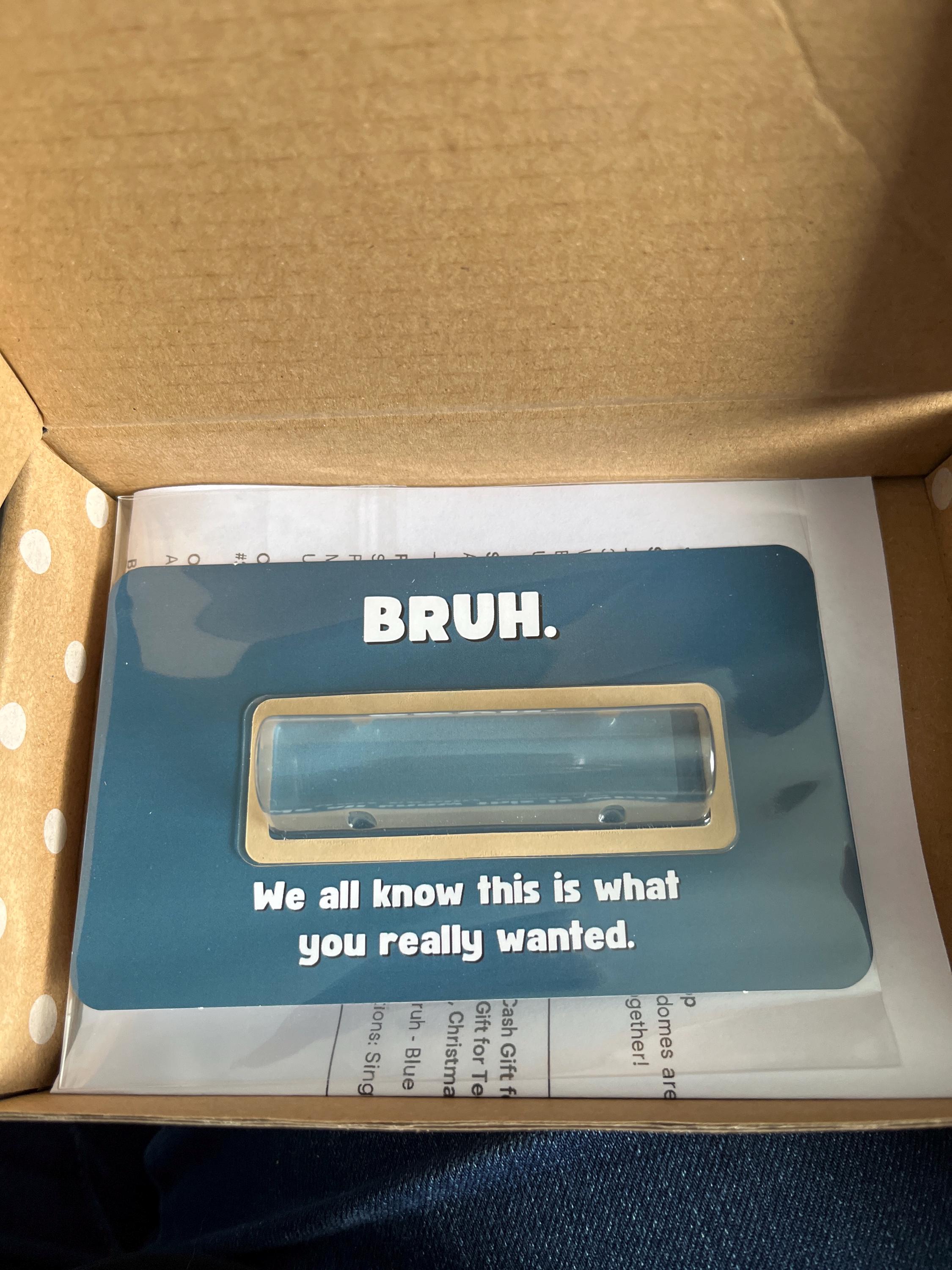 Funny Cash Gift for Teen Boy - Bruh Money Card - Money Holder Gift for Teens - give cash as a gift for birthday, holiday, Christmas