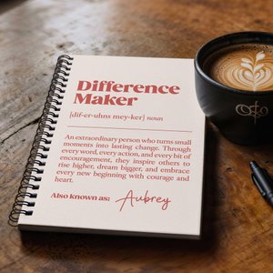 Personalized Difference Maker Journal, Custom Difference Maker Gift With Heartfelt Definition, Going Away Gift For Coworker, Leader Present