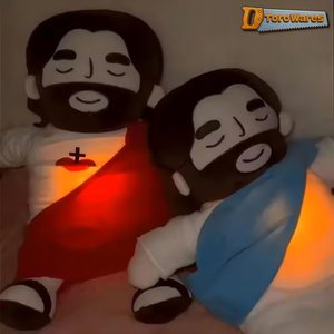 Breathing Jesus Plushie Hand-Sewn Christian Electric Soothing Cuddly Toy Tiktok