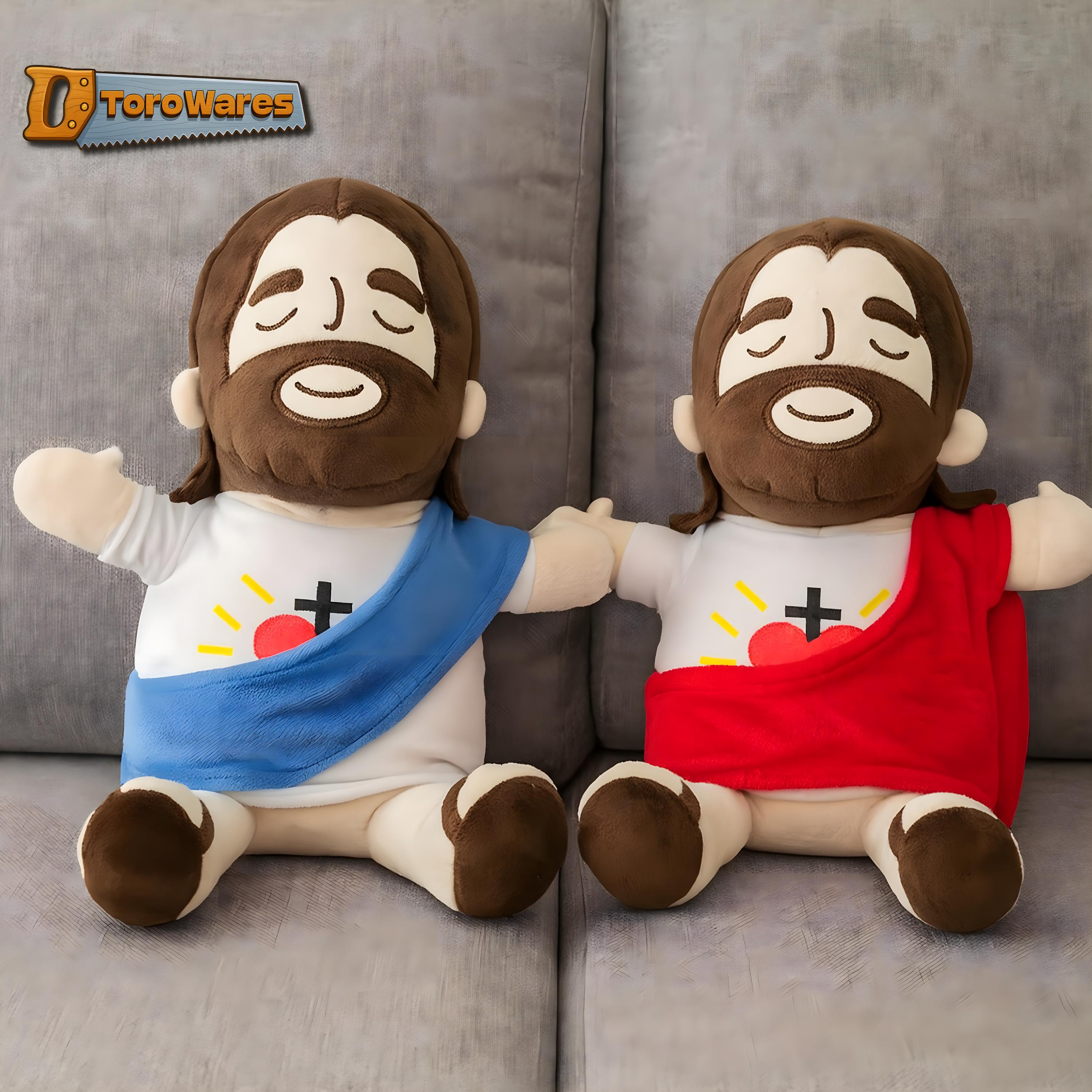 Breathing Jesus Plushie Hand-Sewn Christian Electric Soothing Cuddly Toy Tiktok