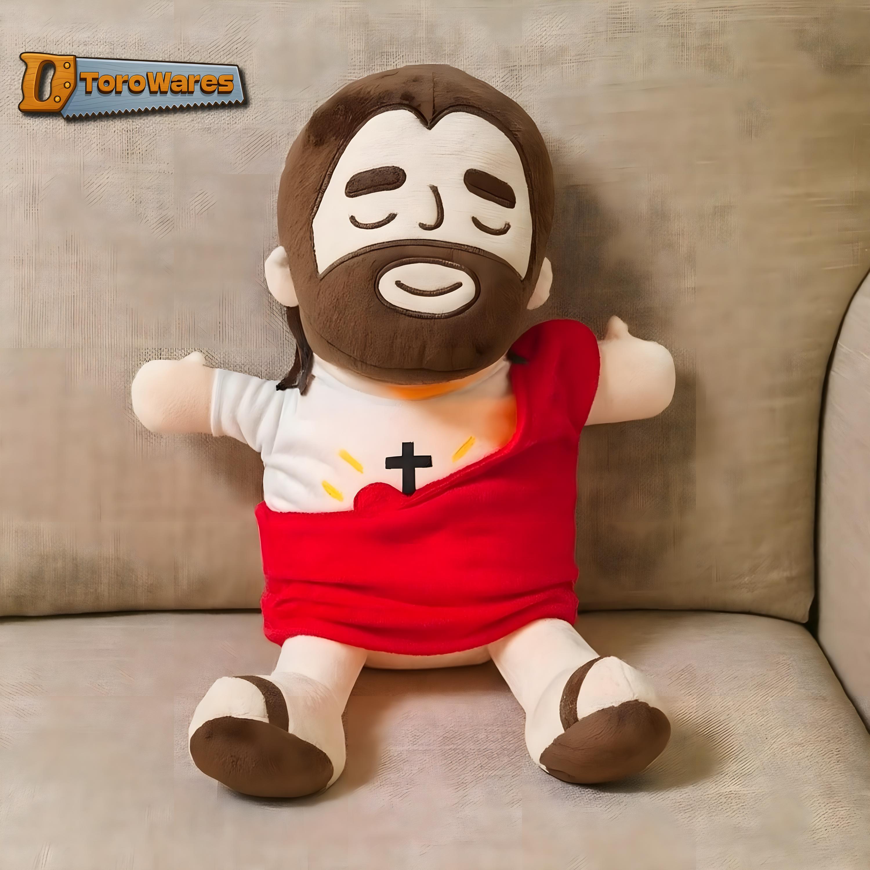 Breathing Jesus Plushie Hand-Sewn Christian Electric Soothing Cuddly Toy Tiktok