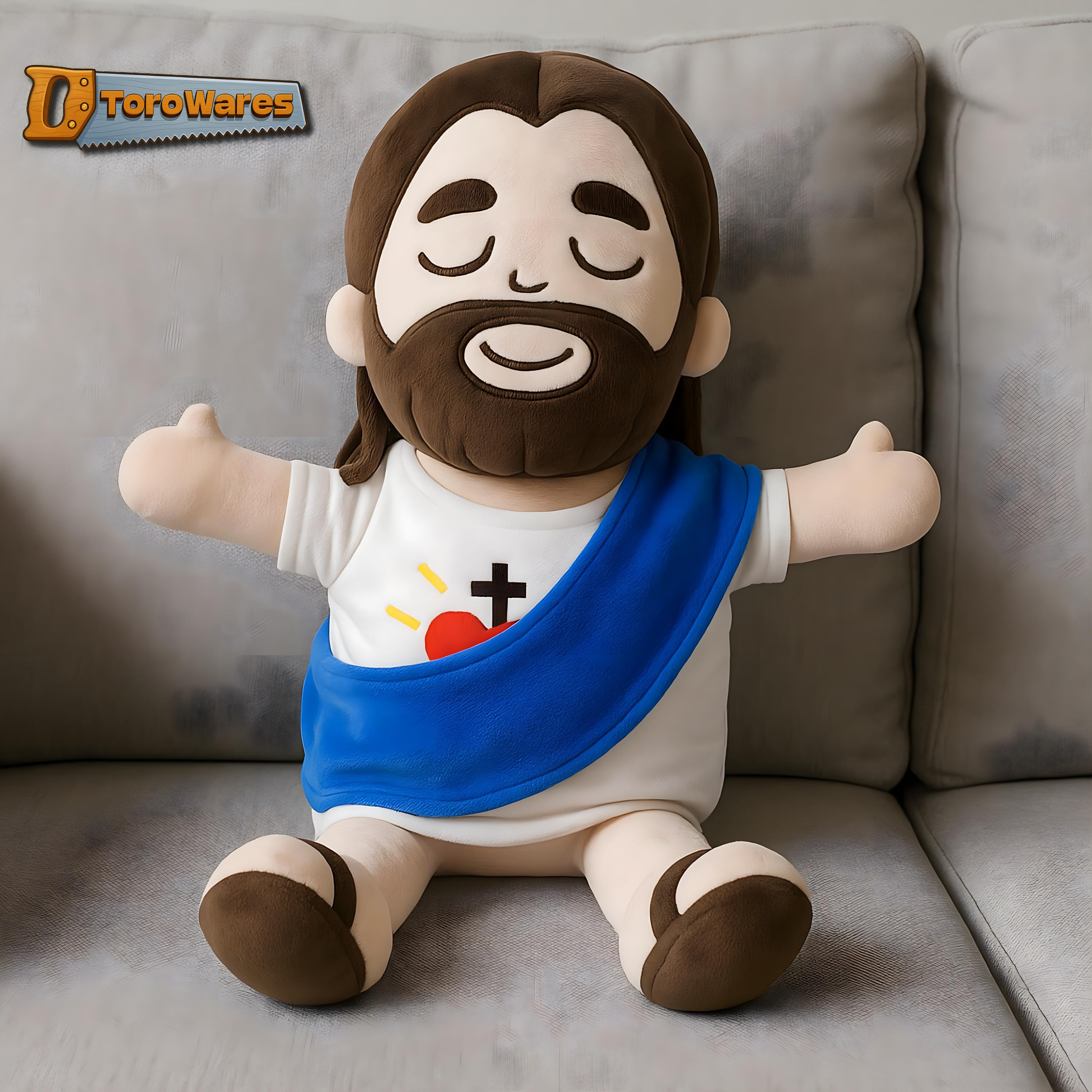 Breathing Jesus Plushie Hand-Sewn Christian Electric Soothing Cuddly Toy Tiktok