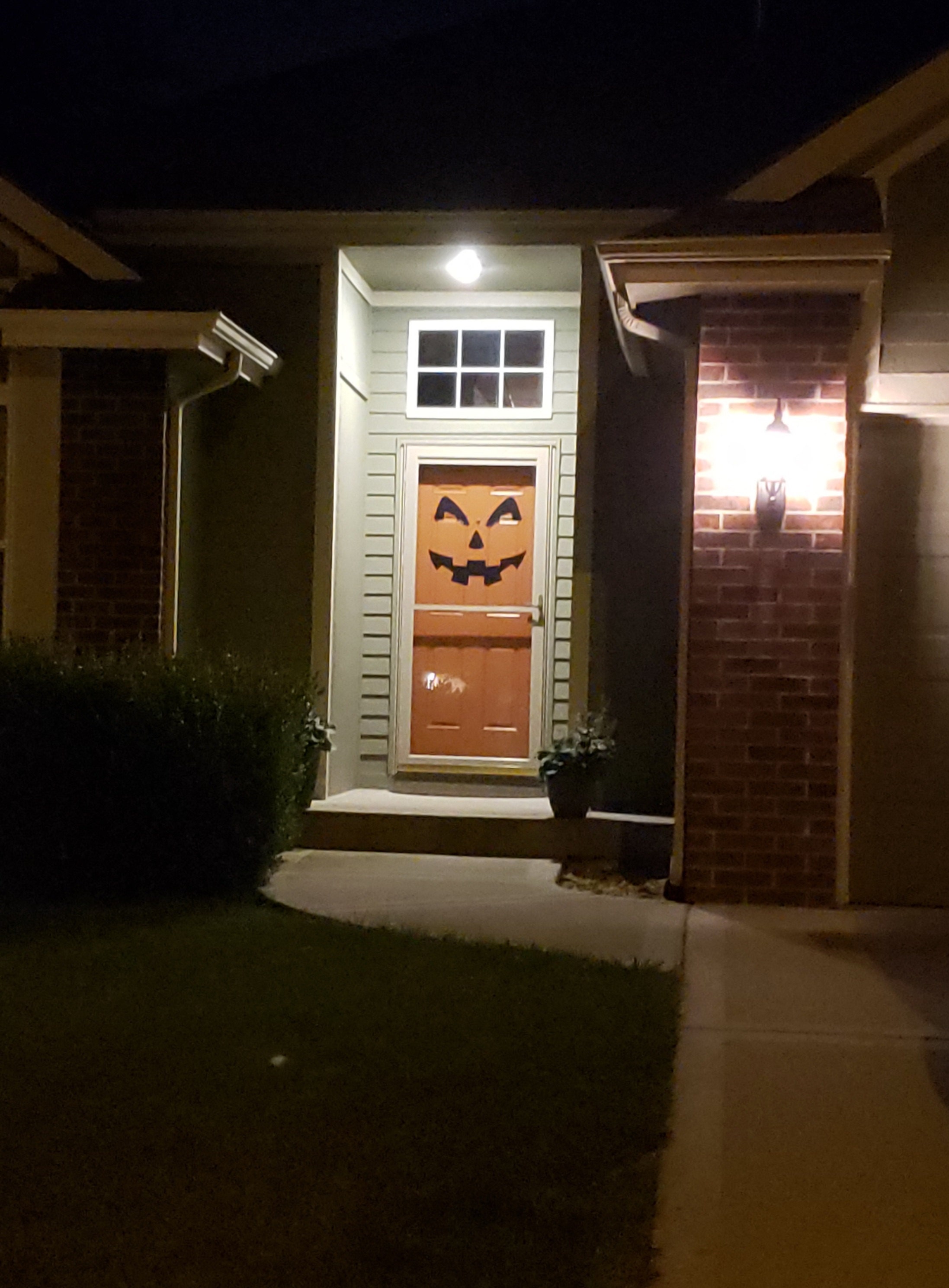 Jack-o-lantern Door Decal | Scary Face | Halloween Wall Sticker