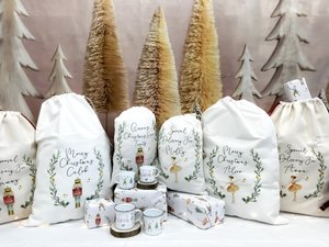 personalised santa sack, Christmas sack, Christmas nutcracker, sugar plum fairy, girl, boy, Christmas Eve box, first Christmas gift