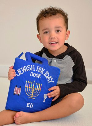 Personalized Jewish Holiday Book Cloth Interactive Kids Toddler Quiet Busy Book Hebrew Gift by Pockets of Learning