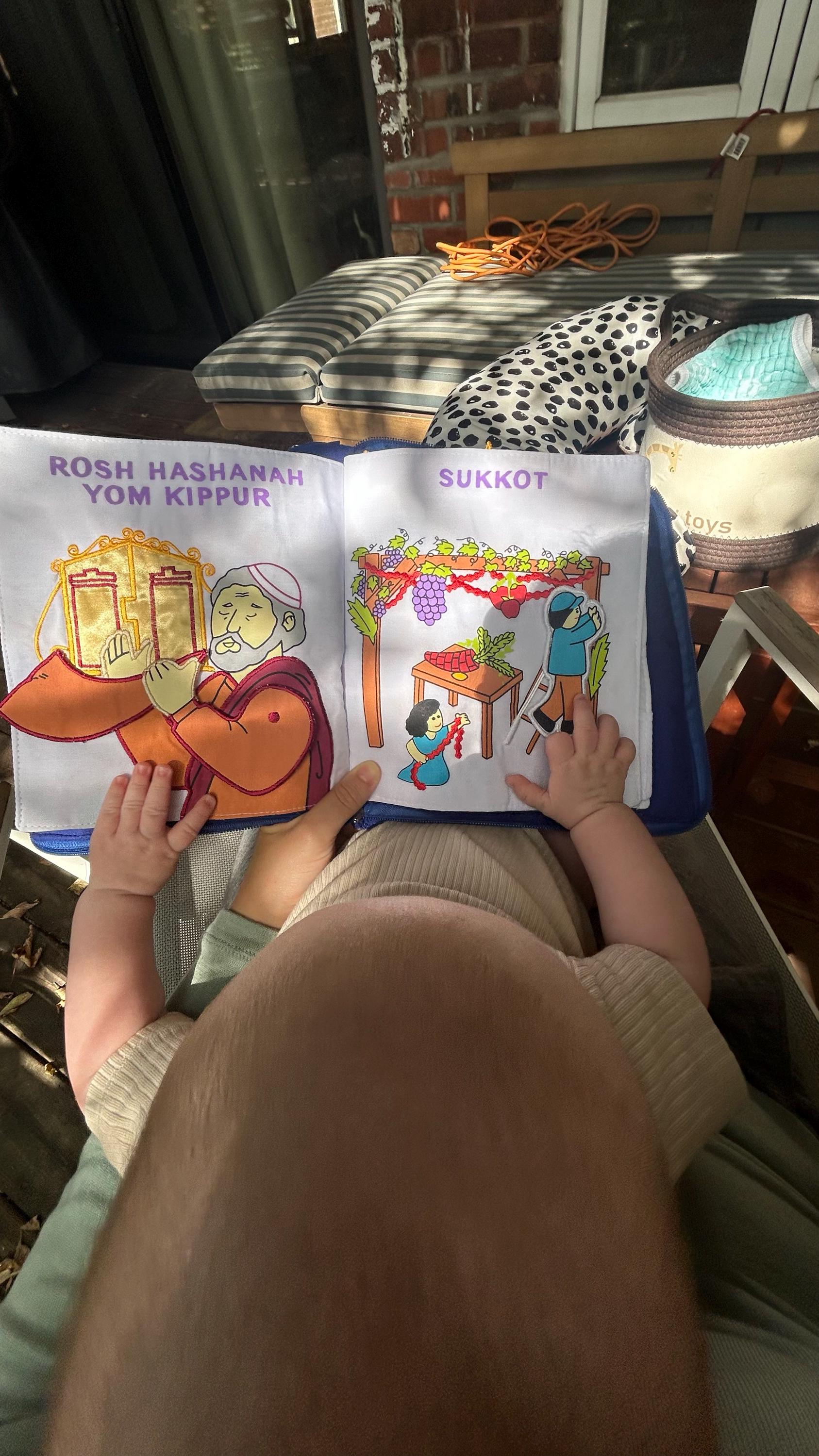Personalized Jewish Holiday Book Cloth Interactive Kids Toddler Quiet Busy Book Hebrew Gift by Pockets of Learning