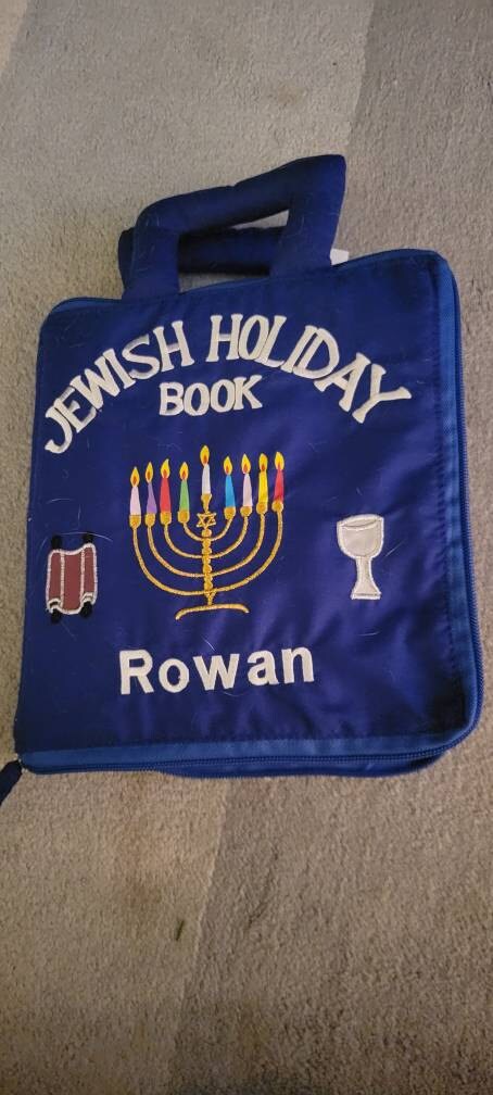Personalized Jewish Holiday Book Cloth Interactive Kids Toddler Quiet Busy Book Hebrew Gift by Pockets of Learning