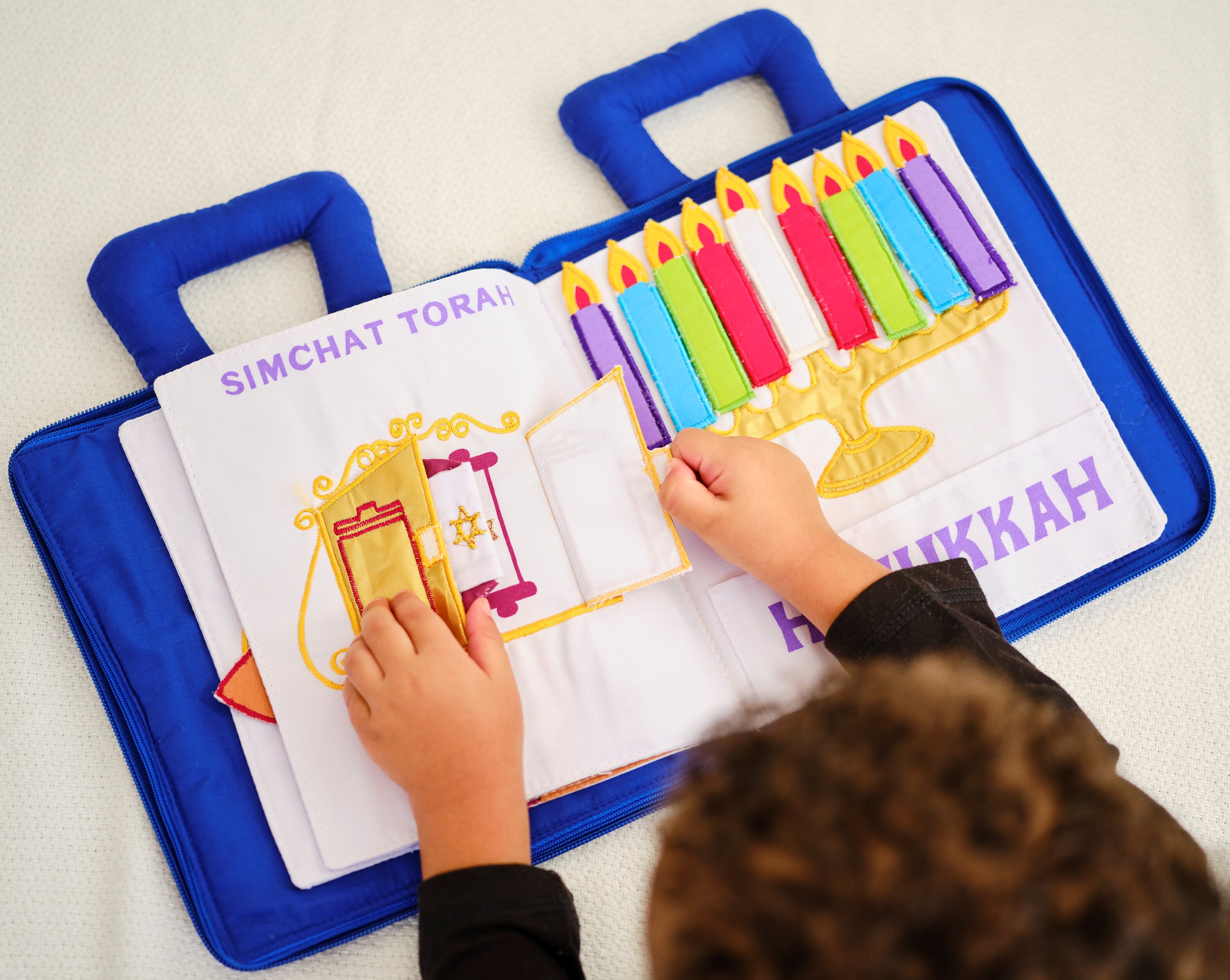 Personalized Jewish Holiday Book Cloth Interactive Kids Toddler Quiet Busy Book Hebrew Gift by Pockets of Learning