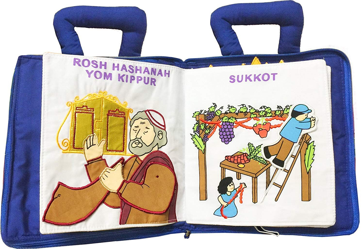 Personalized Jewish Holiday Book Cloth Interactive Kids Toddler Quiet Busy Book Hebrew Gift by Pockets of Learning