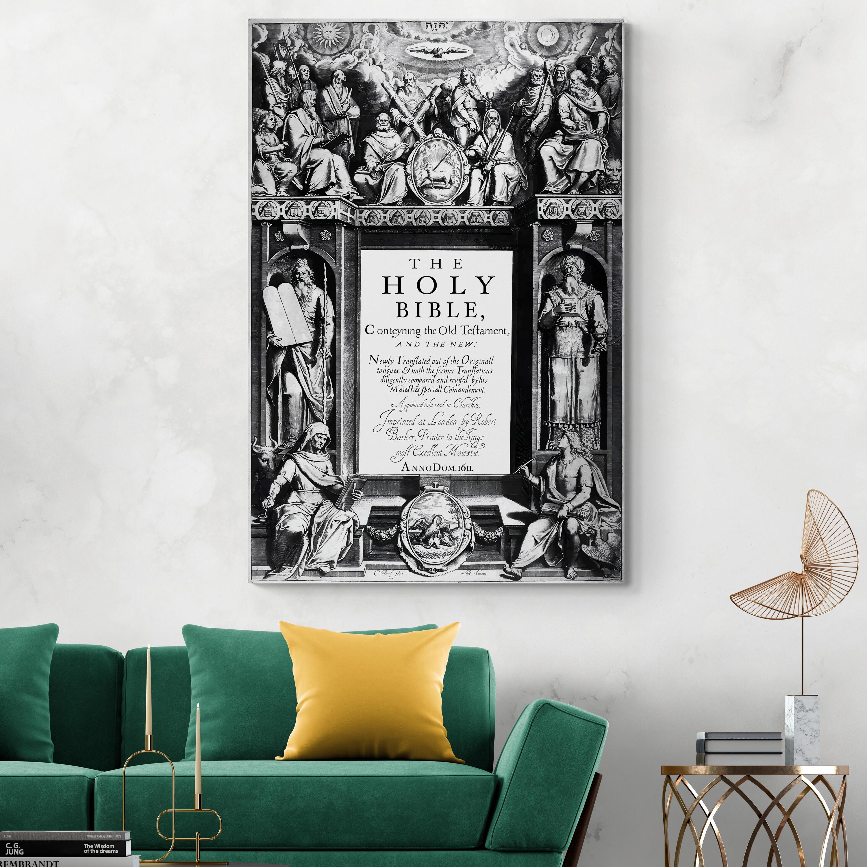1611 King James Bible Title Page – First Edition Protestant Scripture – Christian Faith History Wall Art Fine Art Print