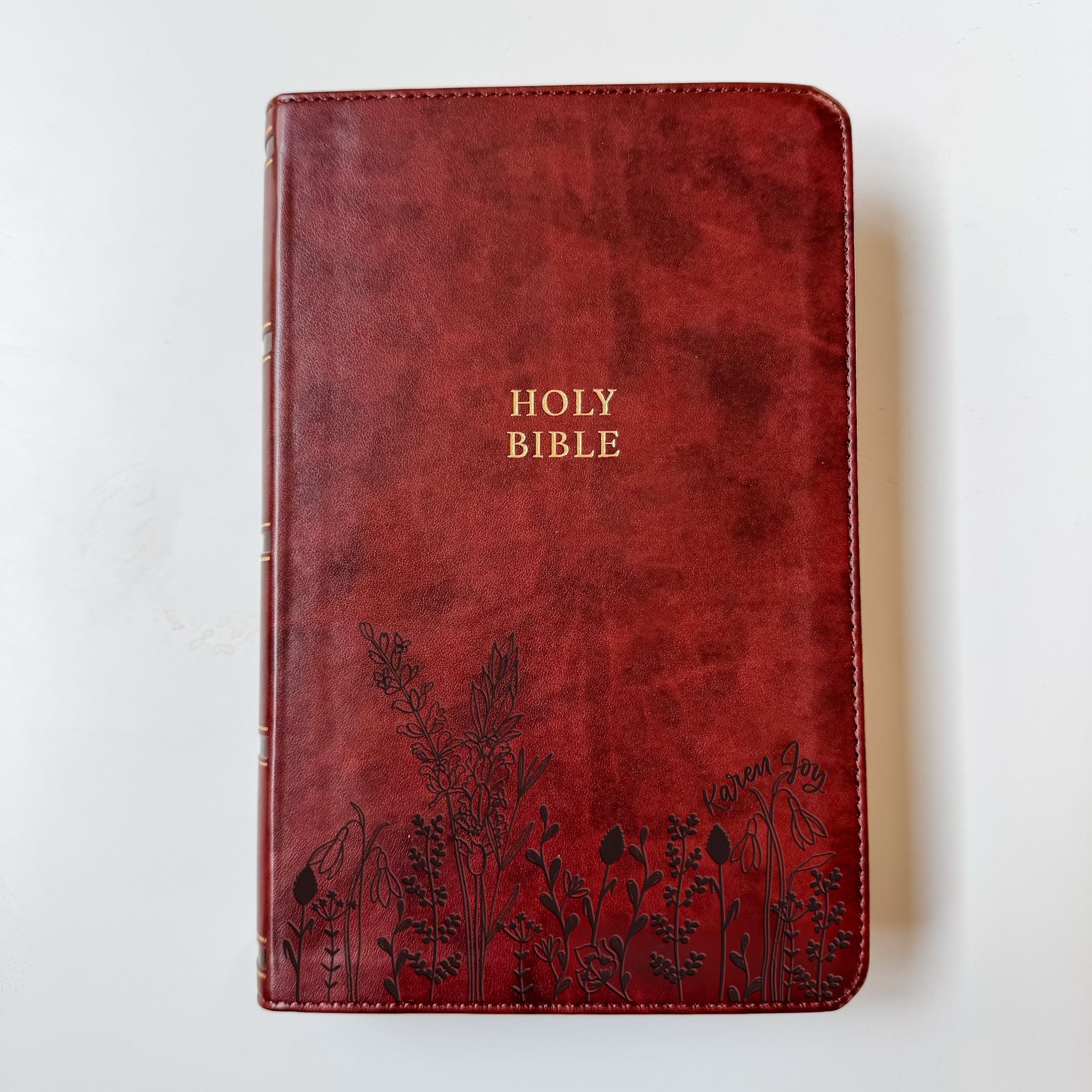 PERSONALIZED NKJV Reference Bible - Holy Bible with Wildflowers - Add Your Name along the flowers - CUSTOM