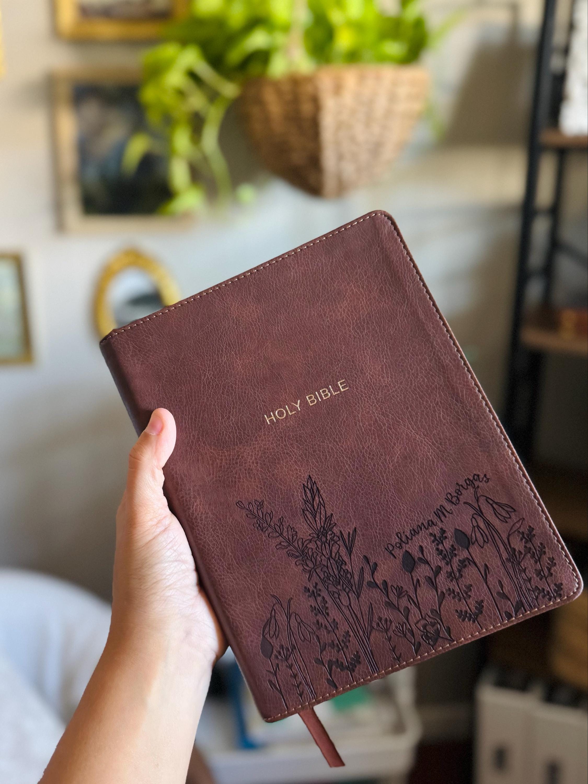 PERSONALIZED NKJV Reference Bible - Holy Bible with Wildflowers - Add Your Name along the flowers - CUSTOM