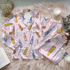 Saja Boys Soda Pop KPDH Satin Pajama Set, 100% You Little Soda Pop Sleepwear, Kpop Demon Boy Band Inspired PJs, Kpop Movie Hunter Pajamas