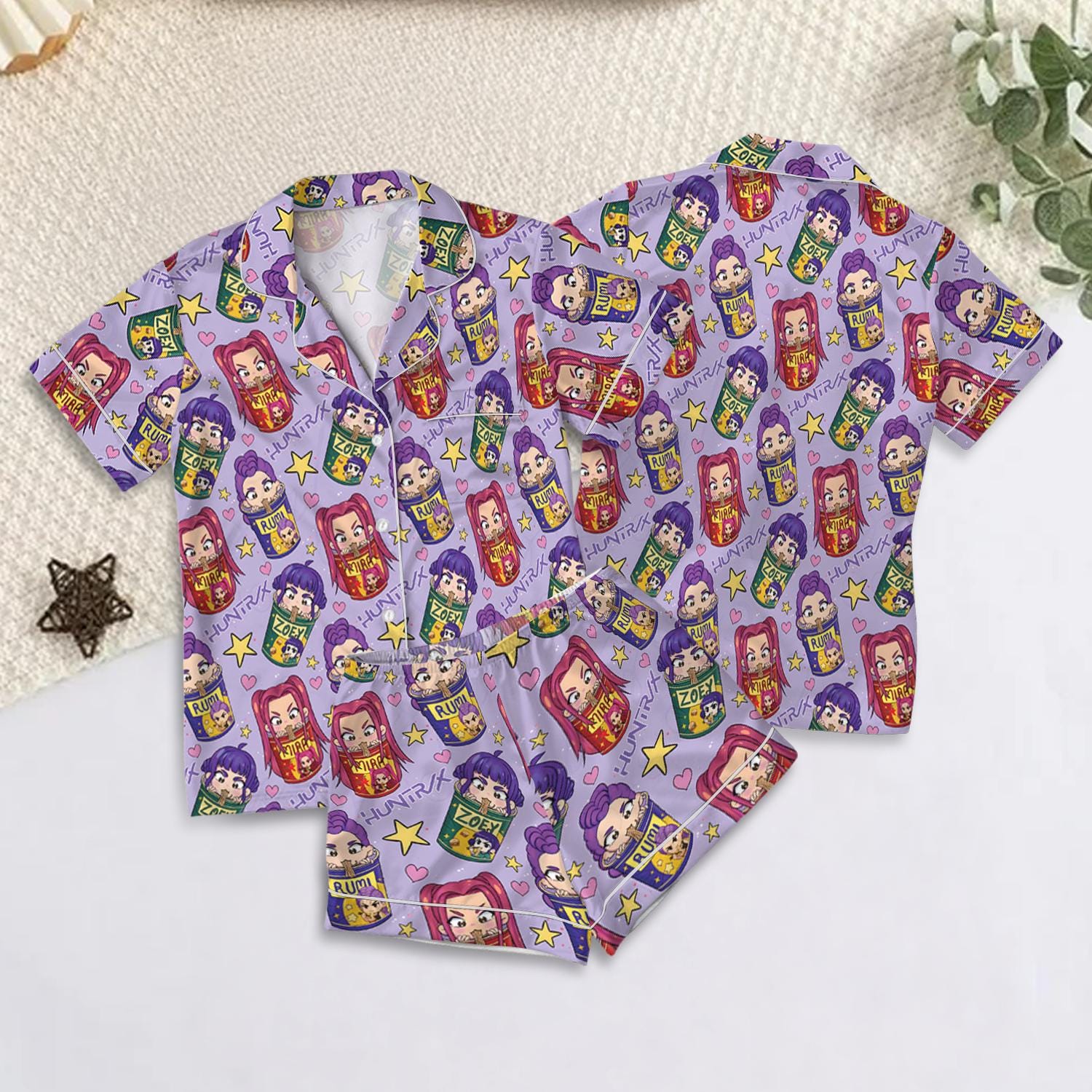 Saja Boys Boy Band Pjs, Kpop Demon Hunters Sleepwear, Kpop Hunter Tiger Pajama Set, Huntrix Fans Loungewear, Huntrix Demon Hunters Pajamas