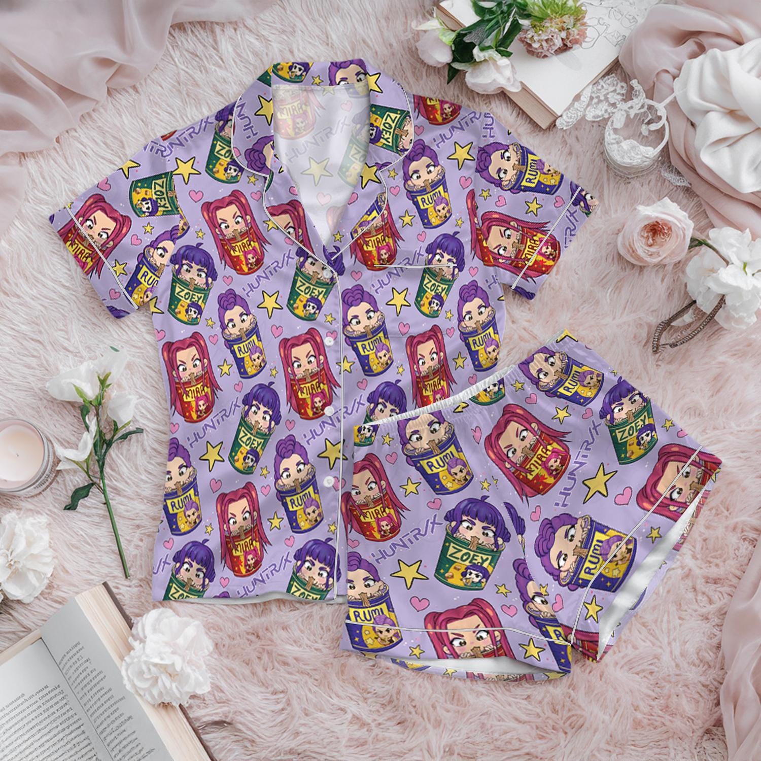 Saja Boys Boy Band Pjs, Kpop Demon Hunters Sleepwear, Kpop Hunter Tiger Pajama Set, Huntrix Fans Loungewear, Huntrix Demon Hunters Pajamas
