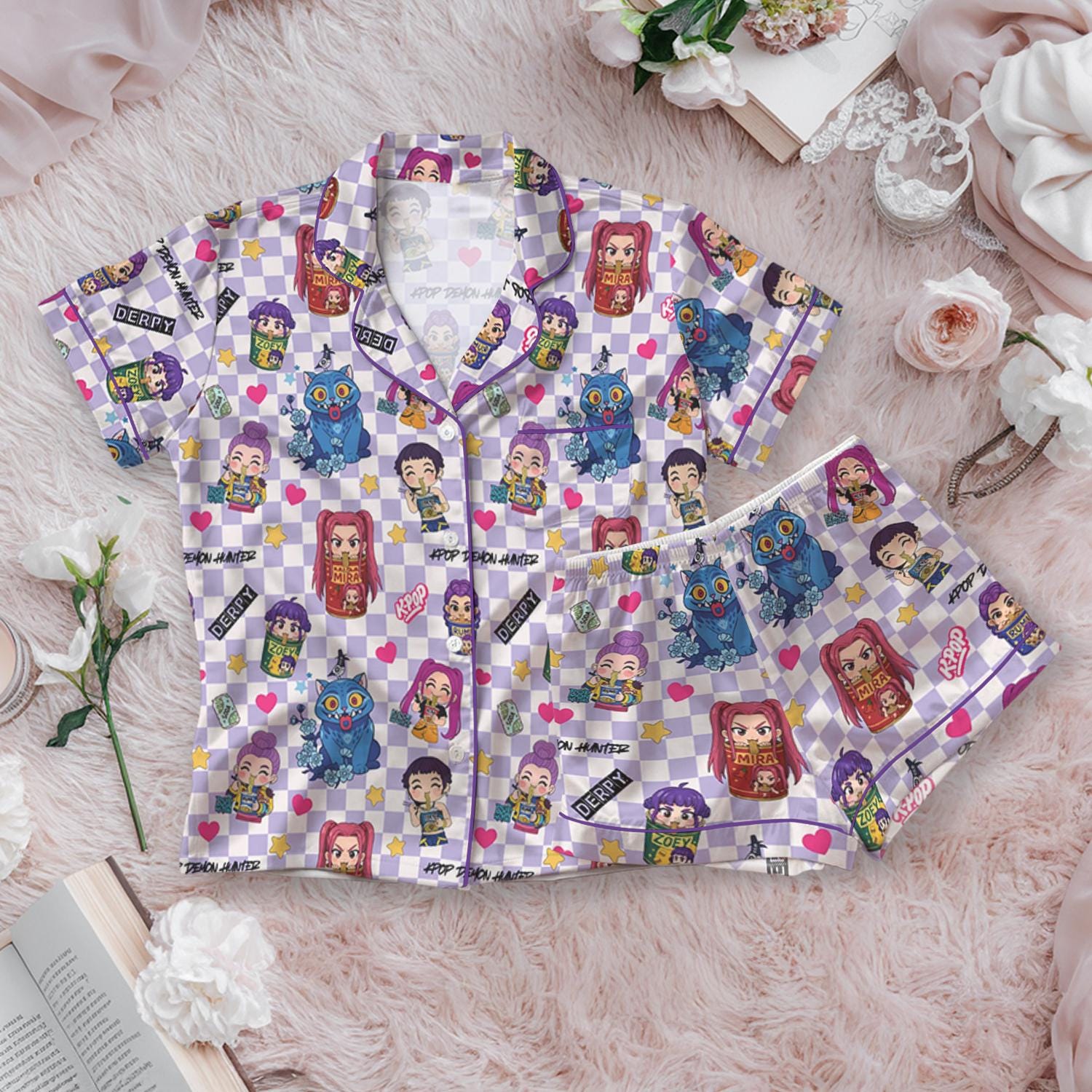Saja Boys Boy Band Pjs, Kpop Demon Hunters Sleepwear, Kpop Hunter Tiger Pajama Set, Huntrix Fans Loungewear, Huntrix Demon Hunters Pajamas