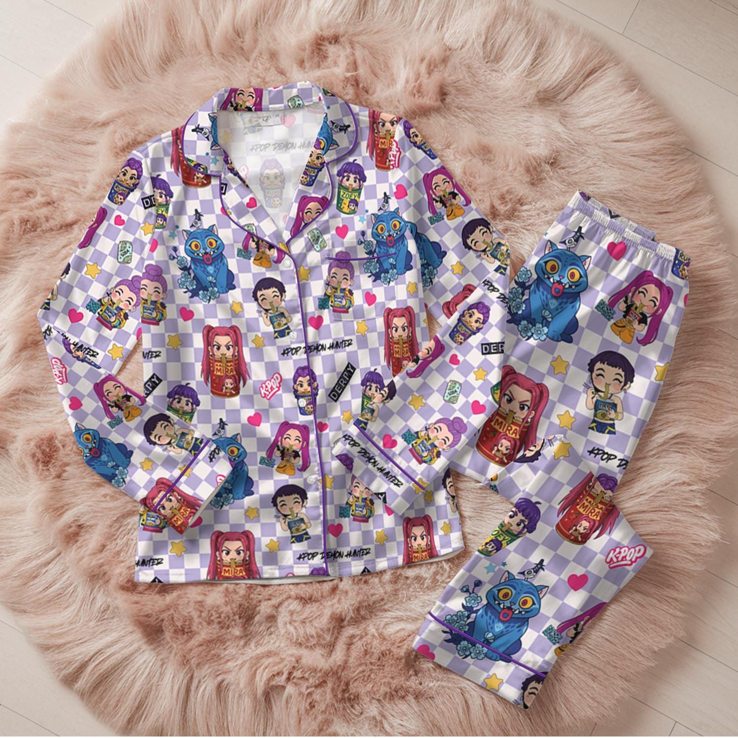 Saja Boys Boy Band Pjs, Kpop Demon Hunters Sleepwear, Kpop Hunter Tiger Pajama Set, Huntrix Fans Loungewear, Huntrix Demon Hunters Pajamas