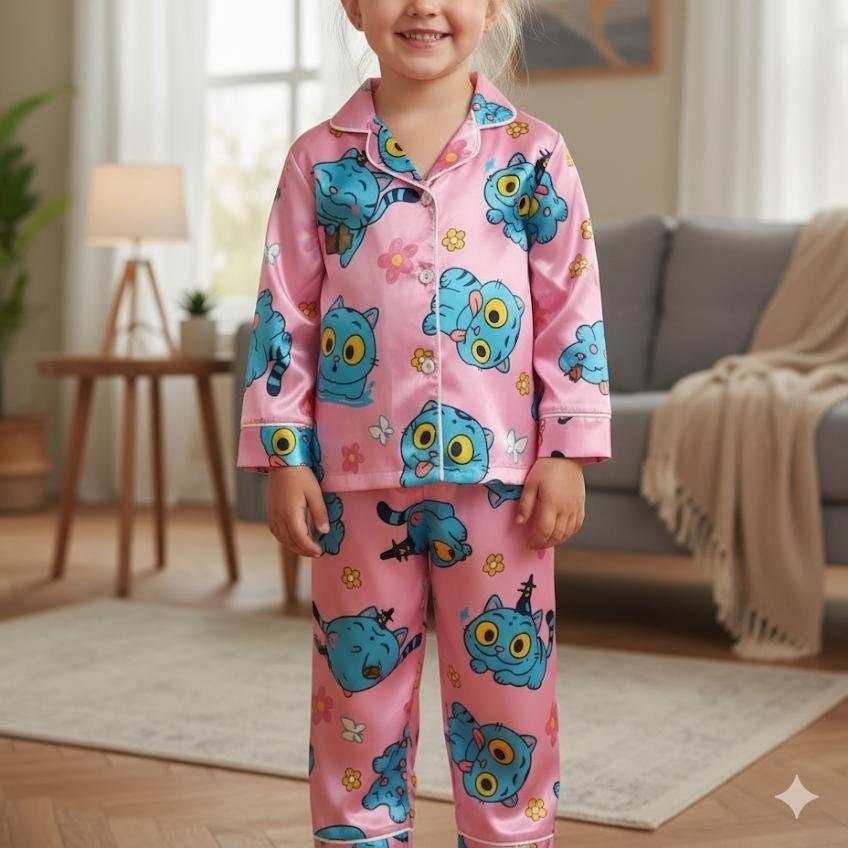 Derpy Tiger Kid Pajama set, Demon Hunters set, Huntrix Girls sleepwear, Mira Rumi Joey set, Demon Hunter Kids cosplay, Gift For Kpop PSJ533