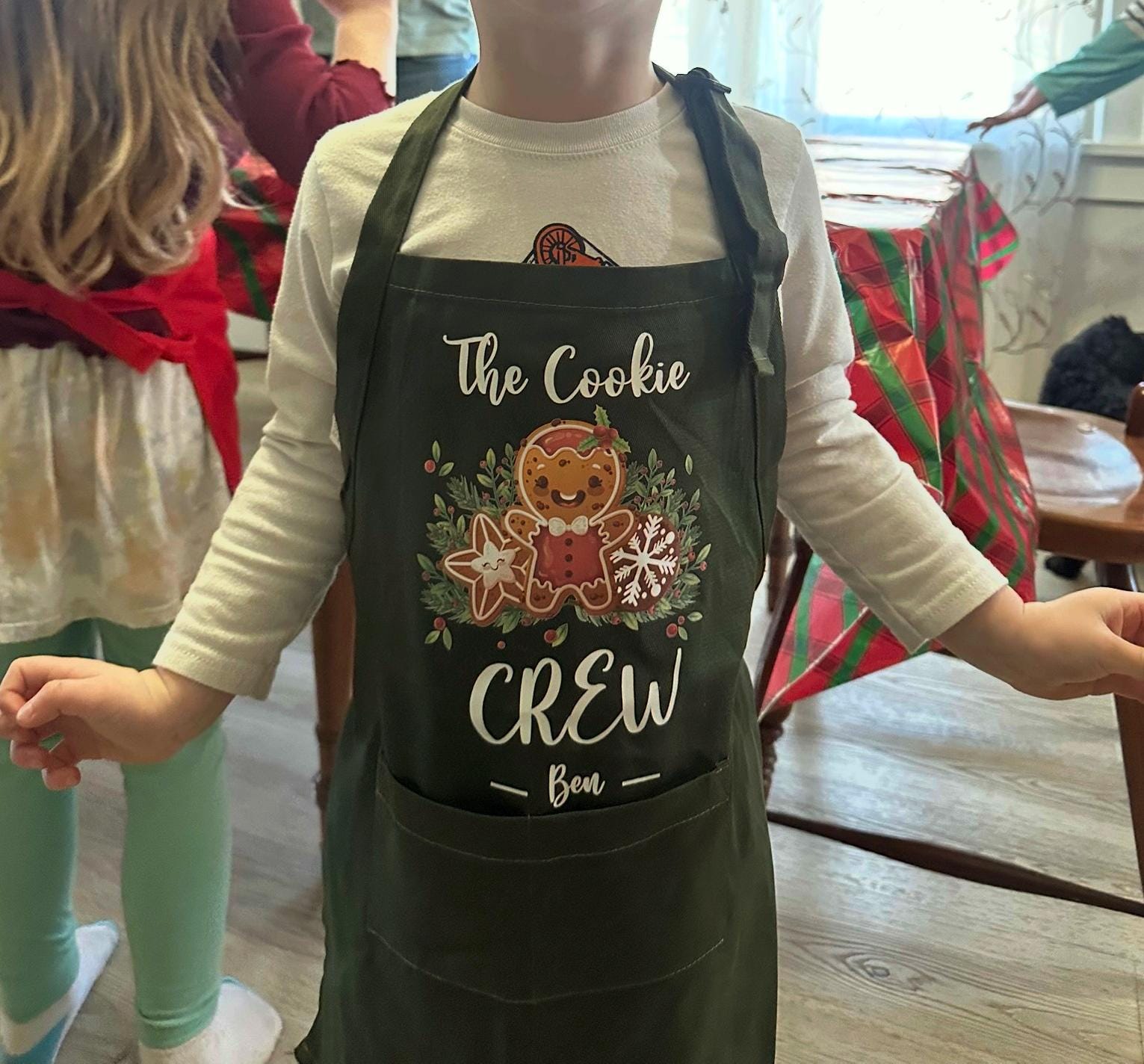 Personalized The Cookie Crew Apron, Funny Apron, Christmas Apron, Christmas Cookie Apron, Kitchen Gift Idea,Custom Name Apron, Cooking Gift
