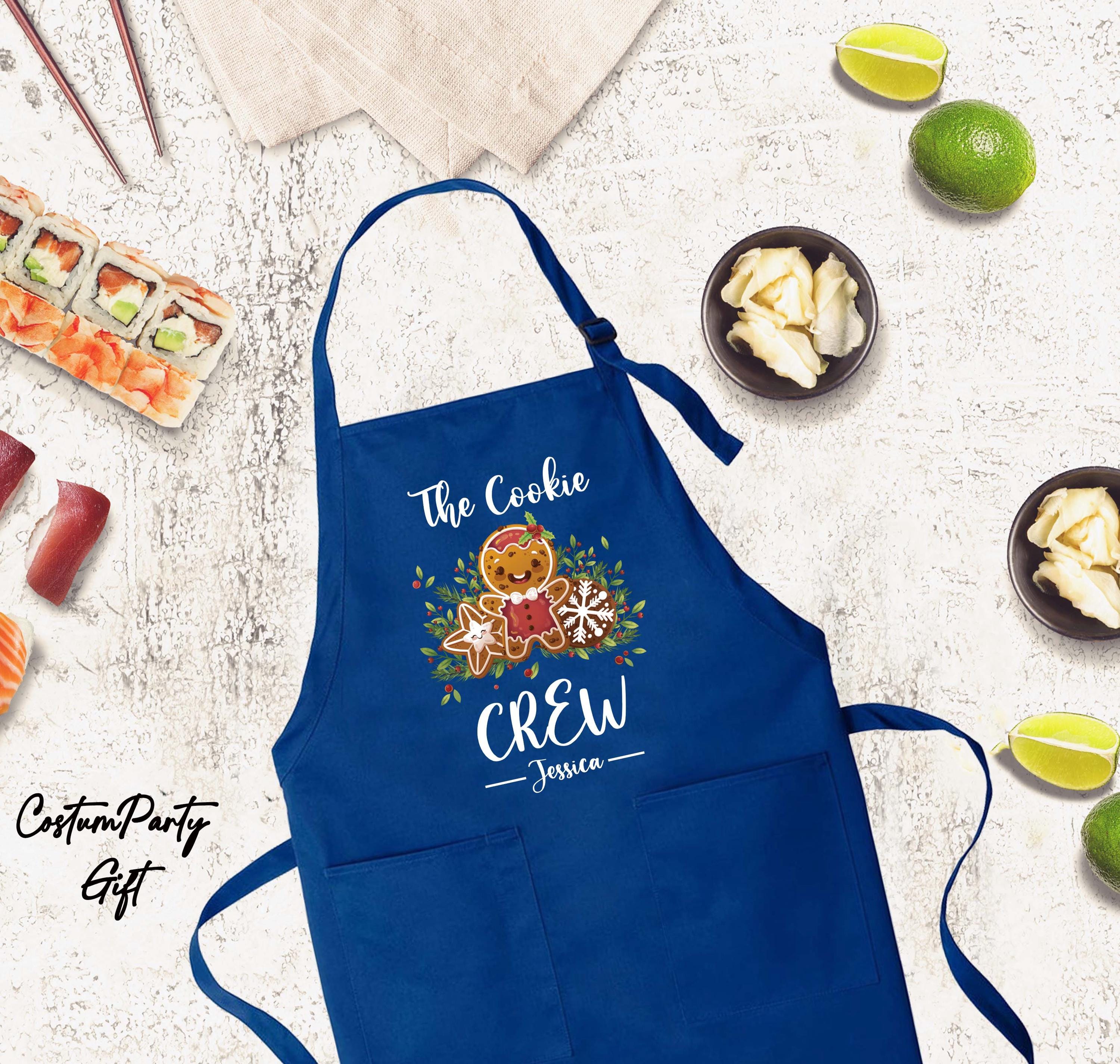 Personalized The Cookie Crew Apron, Funny Apron, Christmas Apron, Christmas Cookie Apron, Kitchen Gift Idea,Custom Name Apron, Cooking Gift