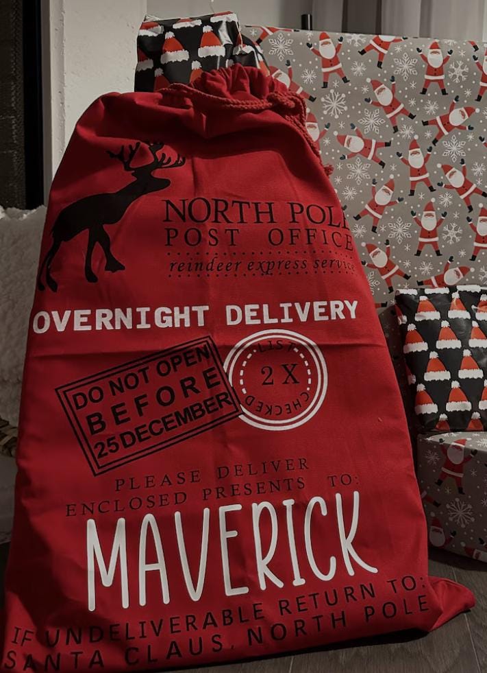 jumbo Santa bag, oversized Santa sack, Christmas bag, Personalized Christmas bag, bag for presents, christmas gift, custom Santa sack
