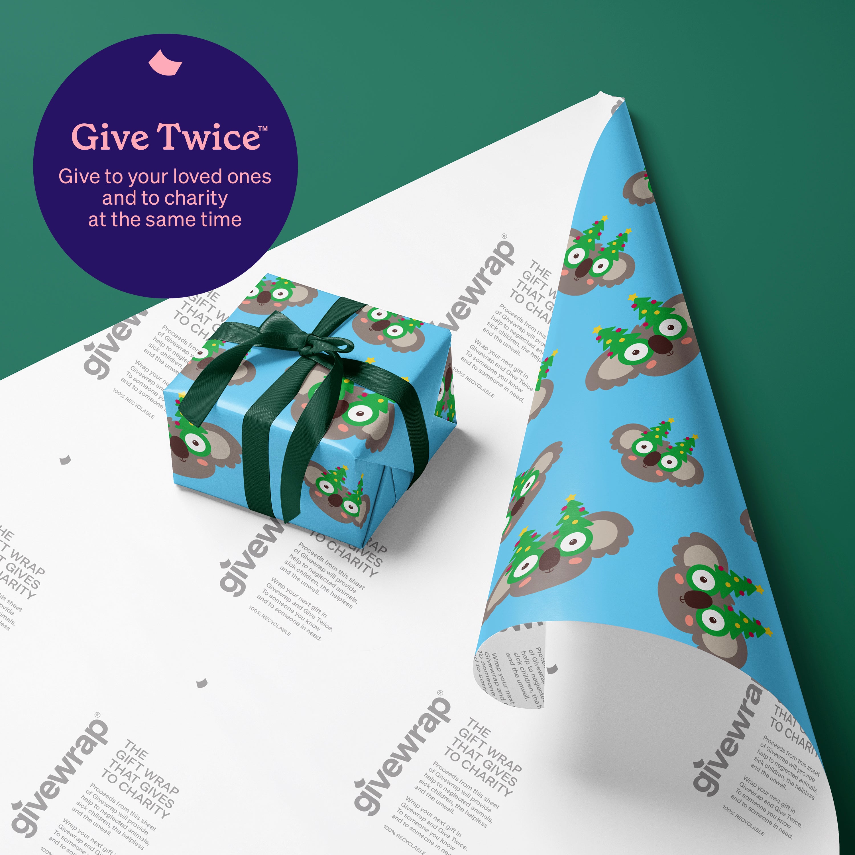 6 Rolls of Koala Specs Christmas Wrapping Paper (Each Roll 3M x 70CM)