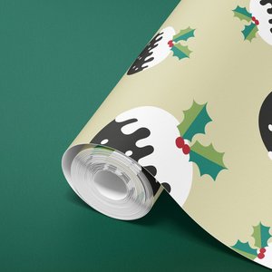 Christmas Puddings Jumbo Counter Roll Wrapping Paper