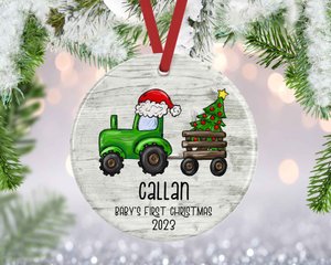 Baby's First Christmas Ornament, Tractor Ornament, Farm Ornament, Truck Ornament, Children's Christmas Ornament, Kids Car Ornament, Custom