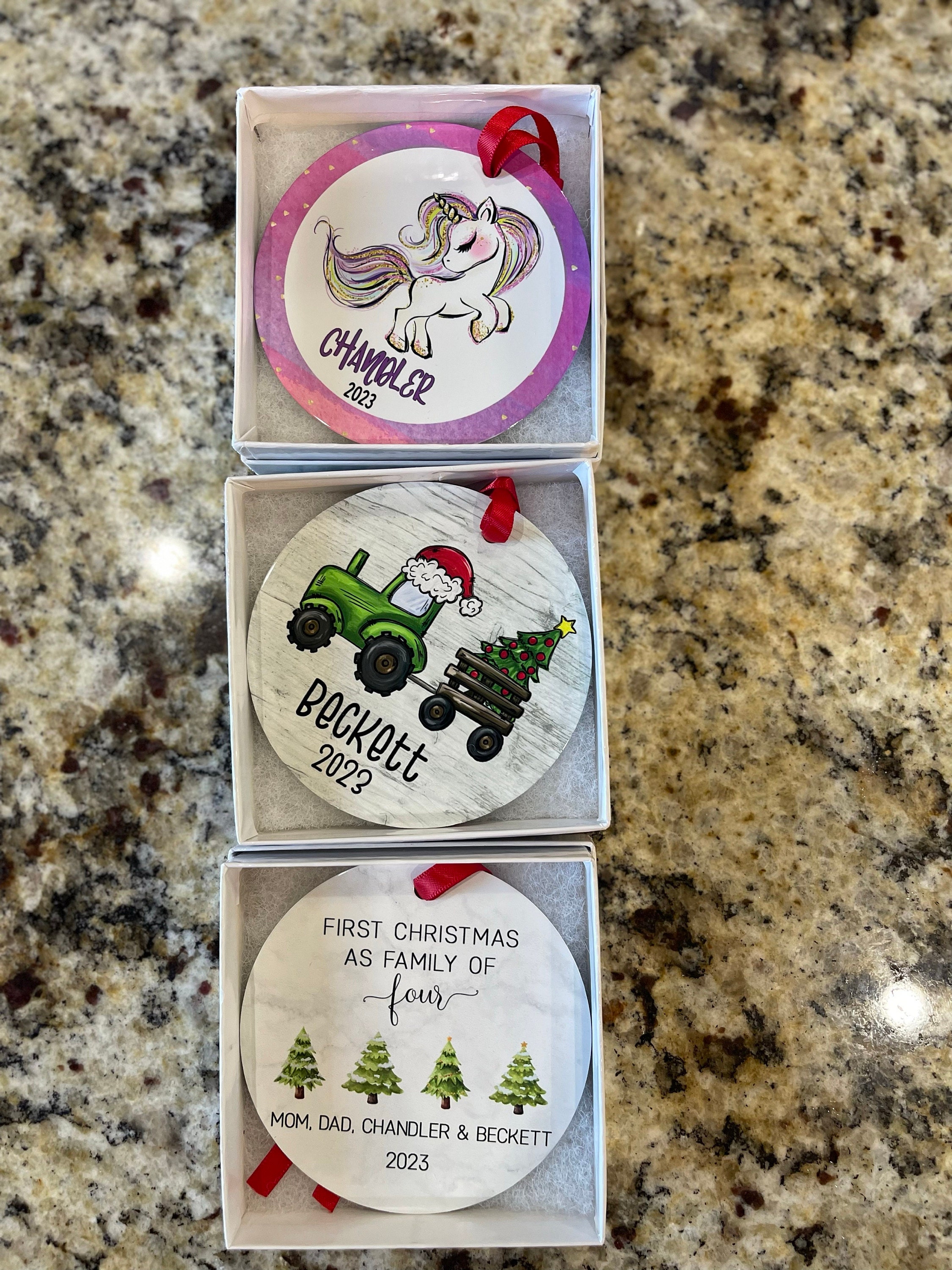Baby's First Christmas Ornament, Tractor Ornament, Farm Ornament, Truck Ornament, Children's Christmas Ornament, Kids Car Ornament, Custom