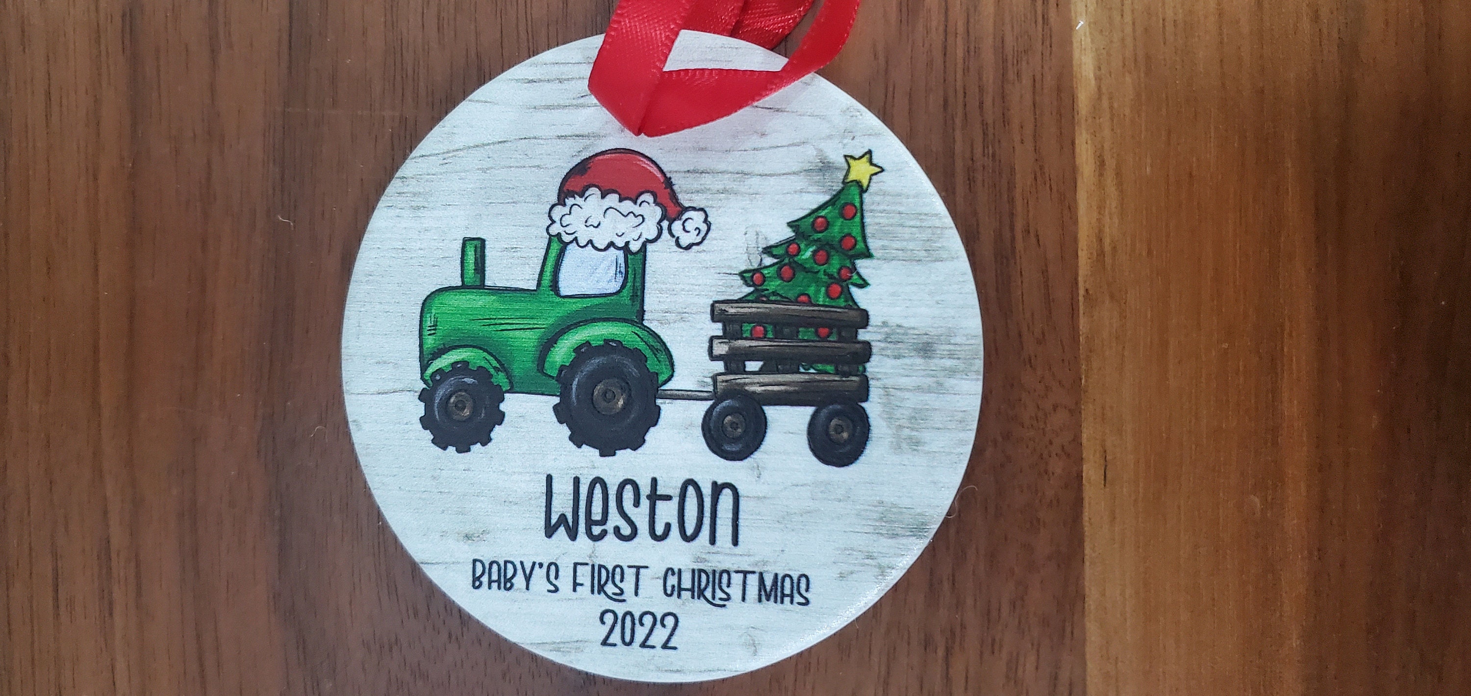 Baby's First Christmas Ornament, Tractor Ornament, Farm Ornament, Truck Ornament, Children's Christmas Ornament, Kids Car Ornament, Custom