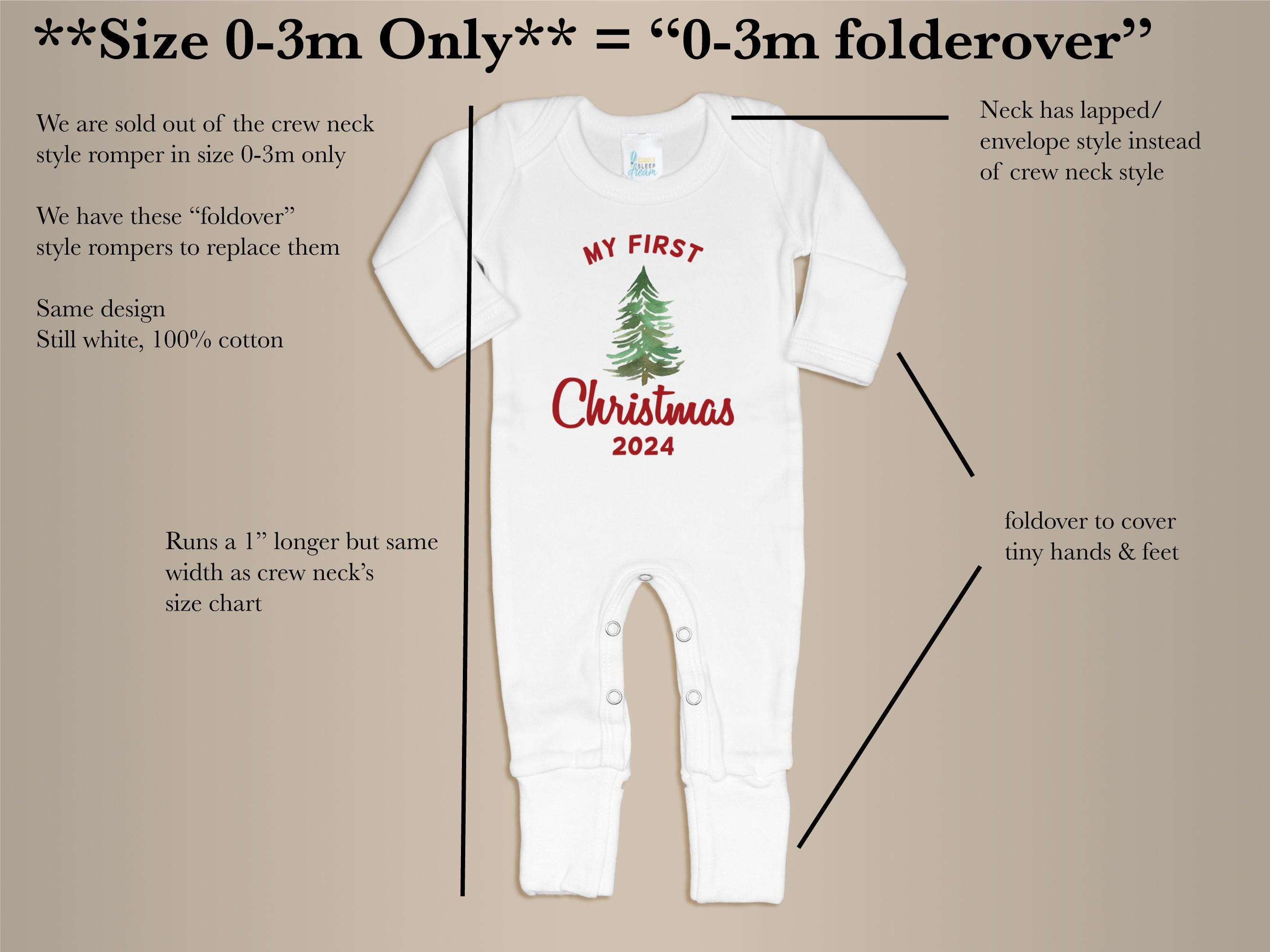 Baby 1st Christmas Romper. My 1st Christmas Outfit with Santa Hat. Personalized Newborn White Long Sleeve Romper. Baby Boy or Baby Girl
